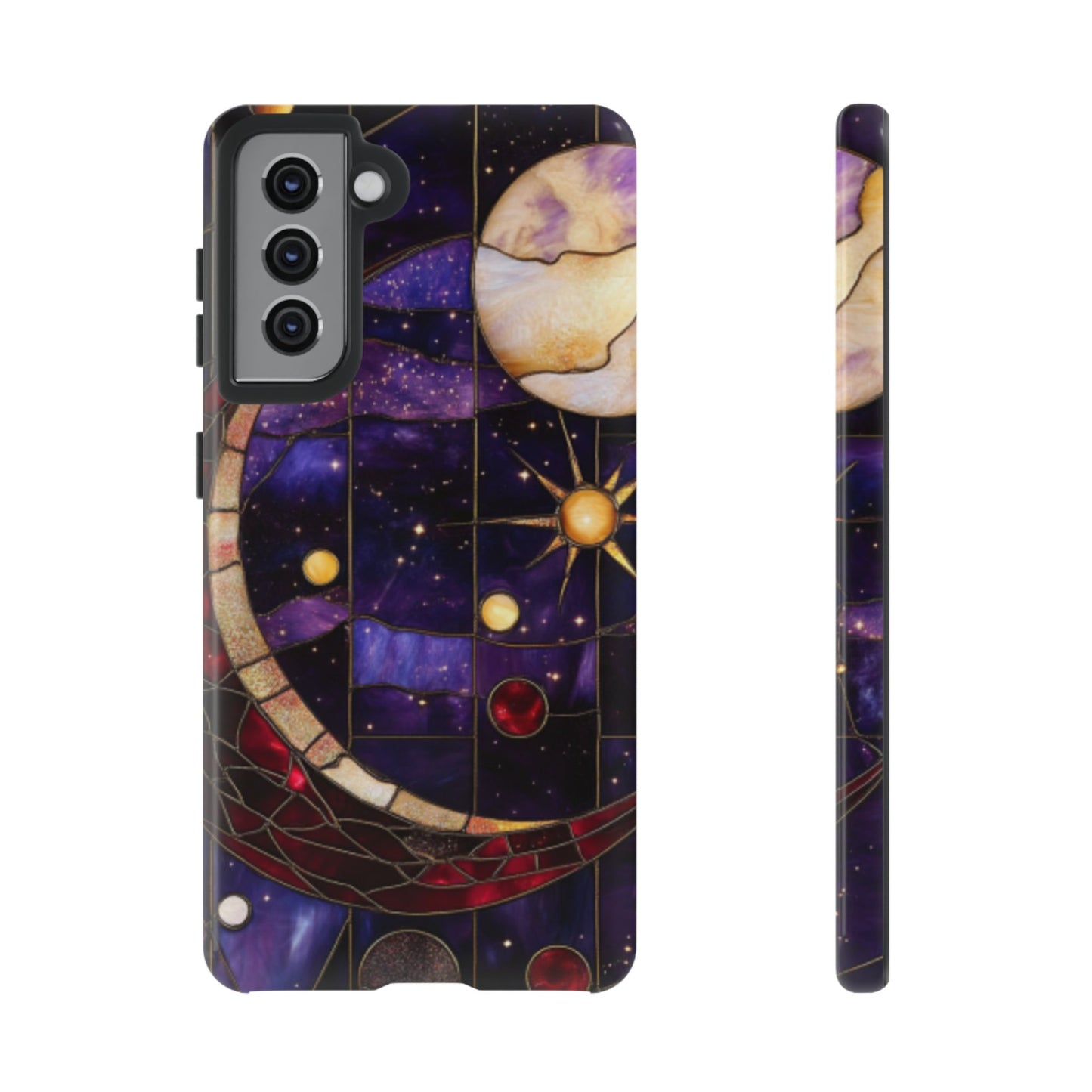 Celestial Stained Glass Phone Case for iPhone 16 15 14 13 12 11, Samsung Galaxy & Google Pixel