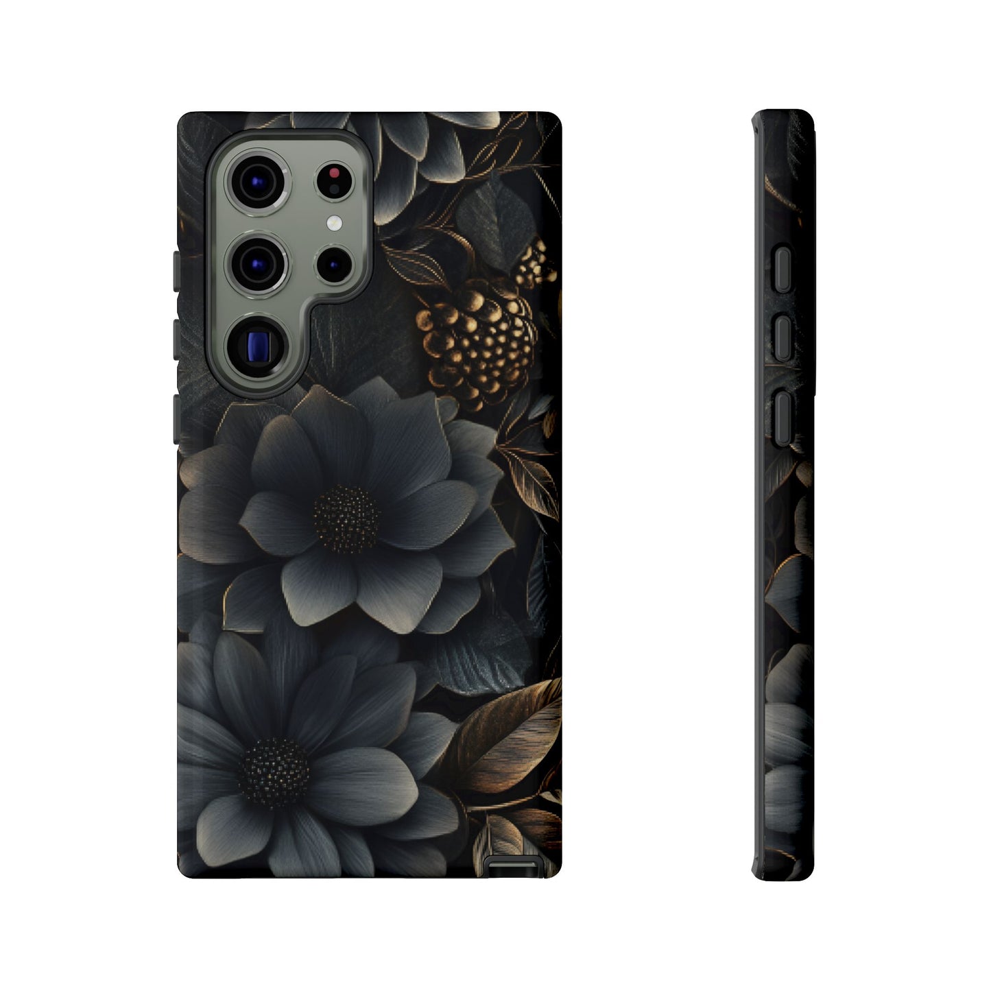 Dark Flower Phone Case for iPhone 16 15 14 13 12 11, Samsung Galaxy & Google Pixel