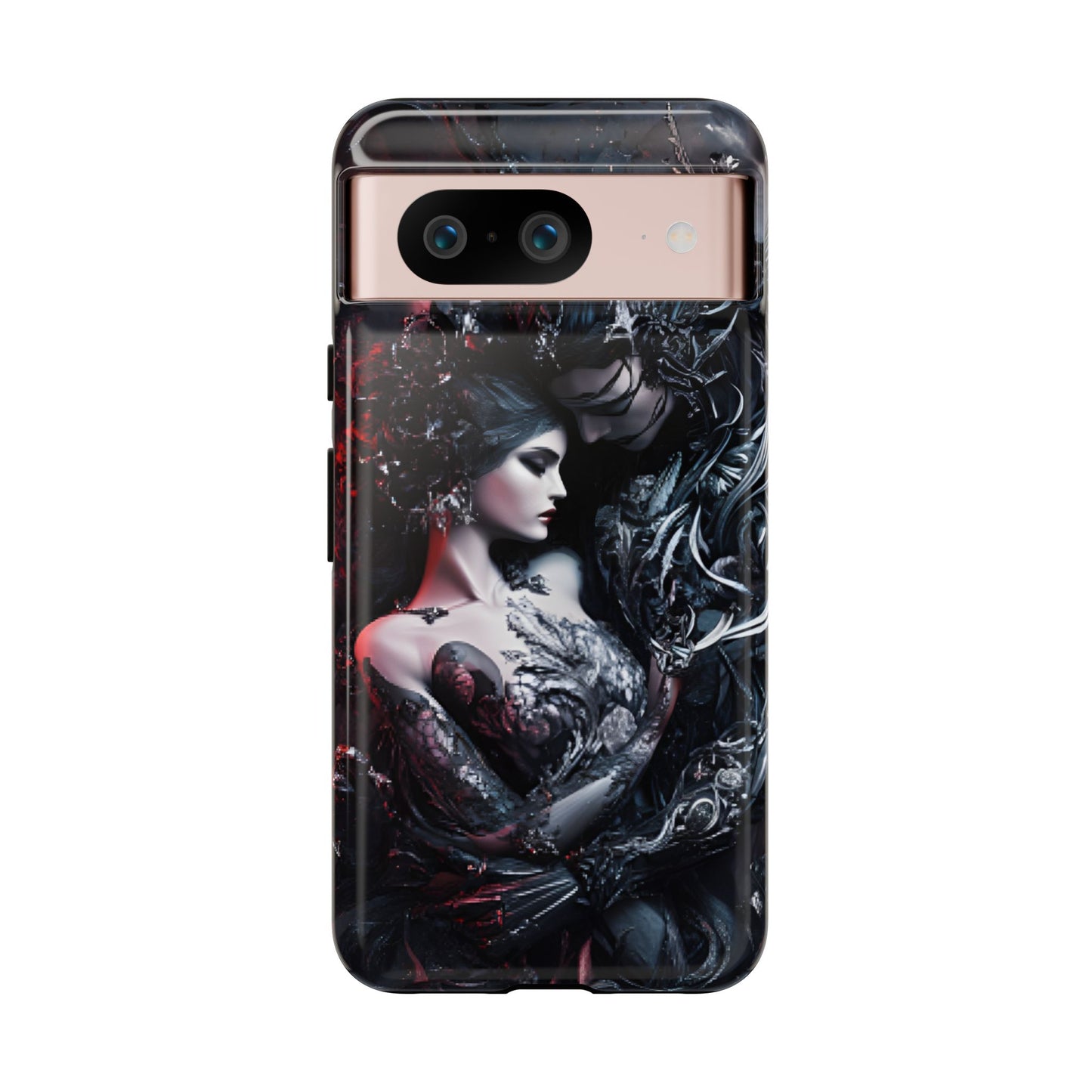 Gothic Couple Phone Case - Victorian Goth Valentine's Day Phone Cases for iPhone 16 15 14 13 12 11, Samsung Galaxy & Google Pixel