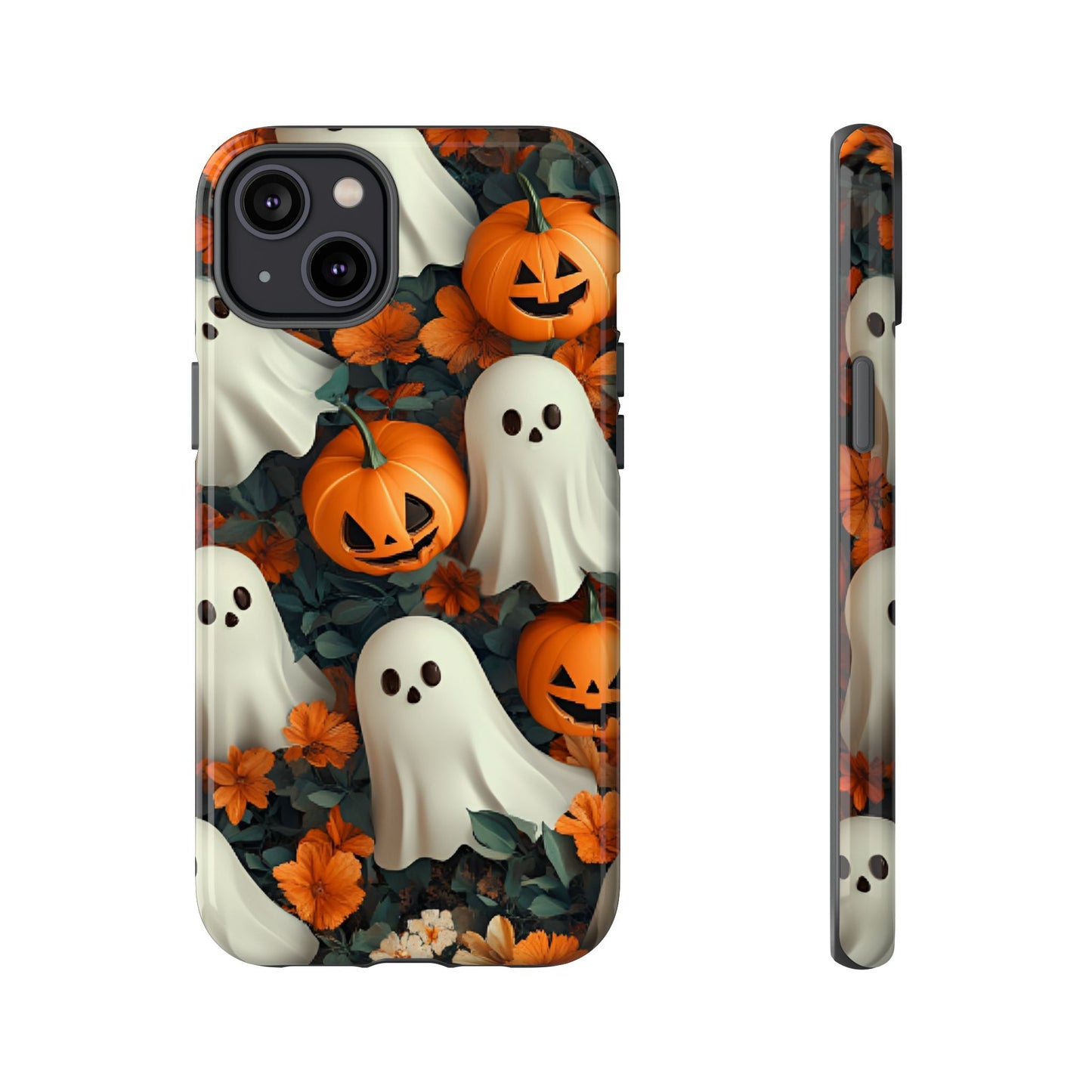 Halloween Ghosts and Pumpkins Phone Case - Spooky and Cute Phone Cases for iPhone 16 15 14 13 12 11, Samsung Galaxy & Google Pixel Phone Covers