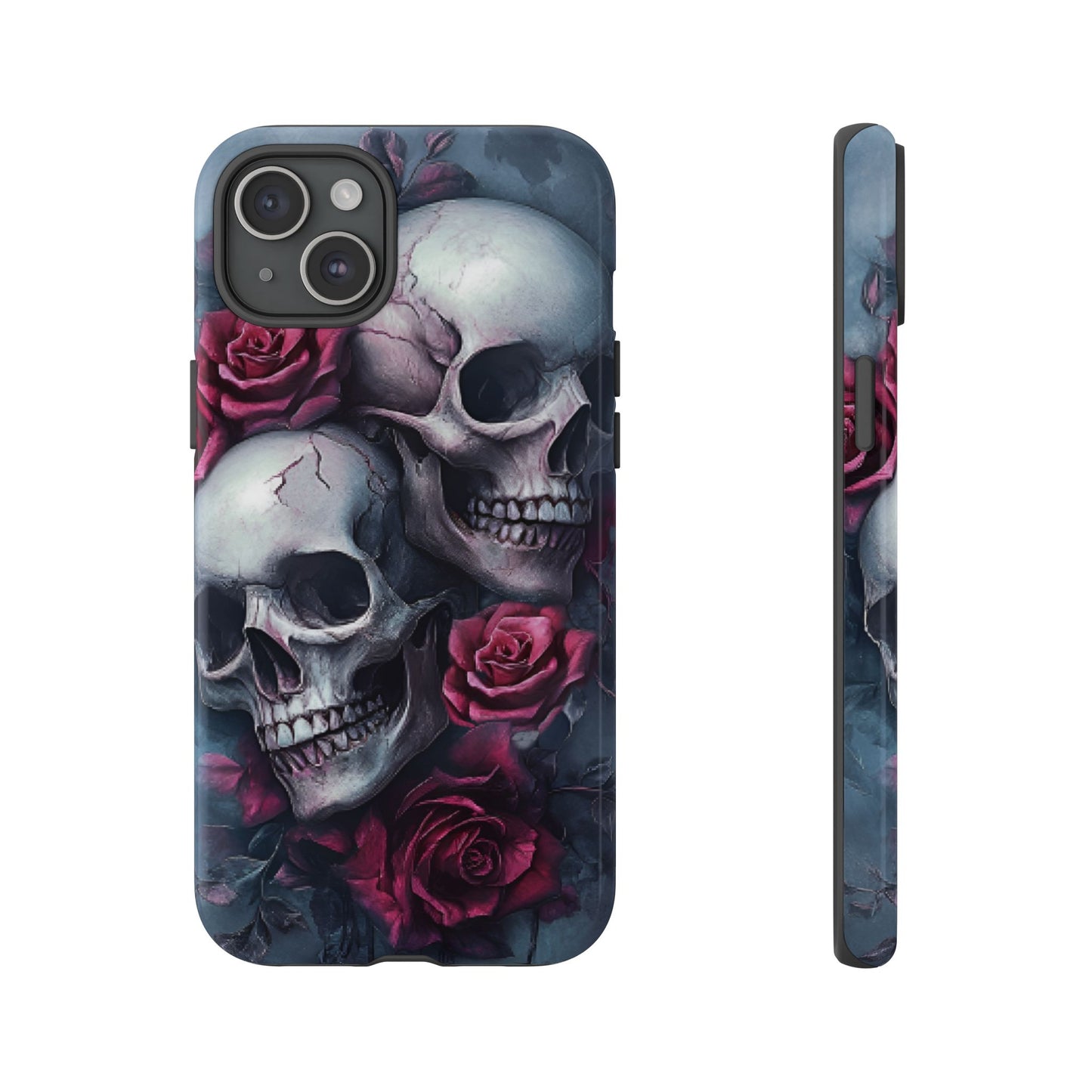 Skulls and Roses Phone Case - Gothic Dark Romance Phone Cases for iPhone 16 15 14 13 12 11, Samsung Galaxy & Google Pixel