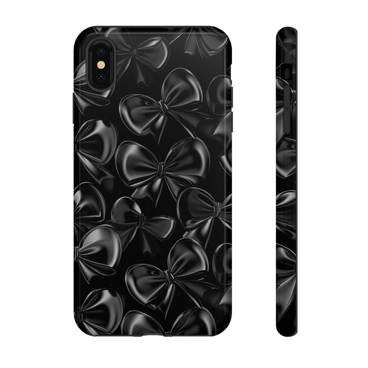 Black Bow Phone Case - Gothic Dark Coquette Phone Cover - iPhone 16 15 14 13 12 11, Samsung Galaxy & Google Pixel Phone Covers - Boo and Bewear