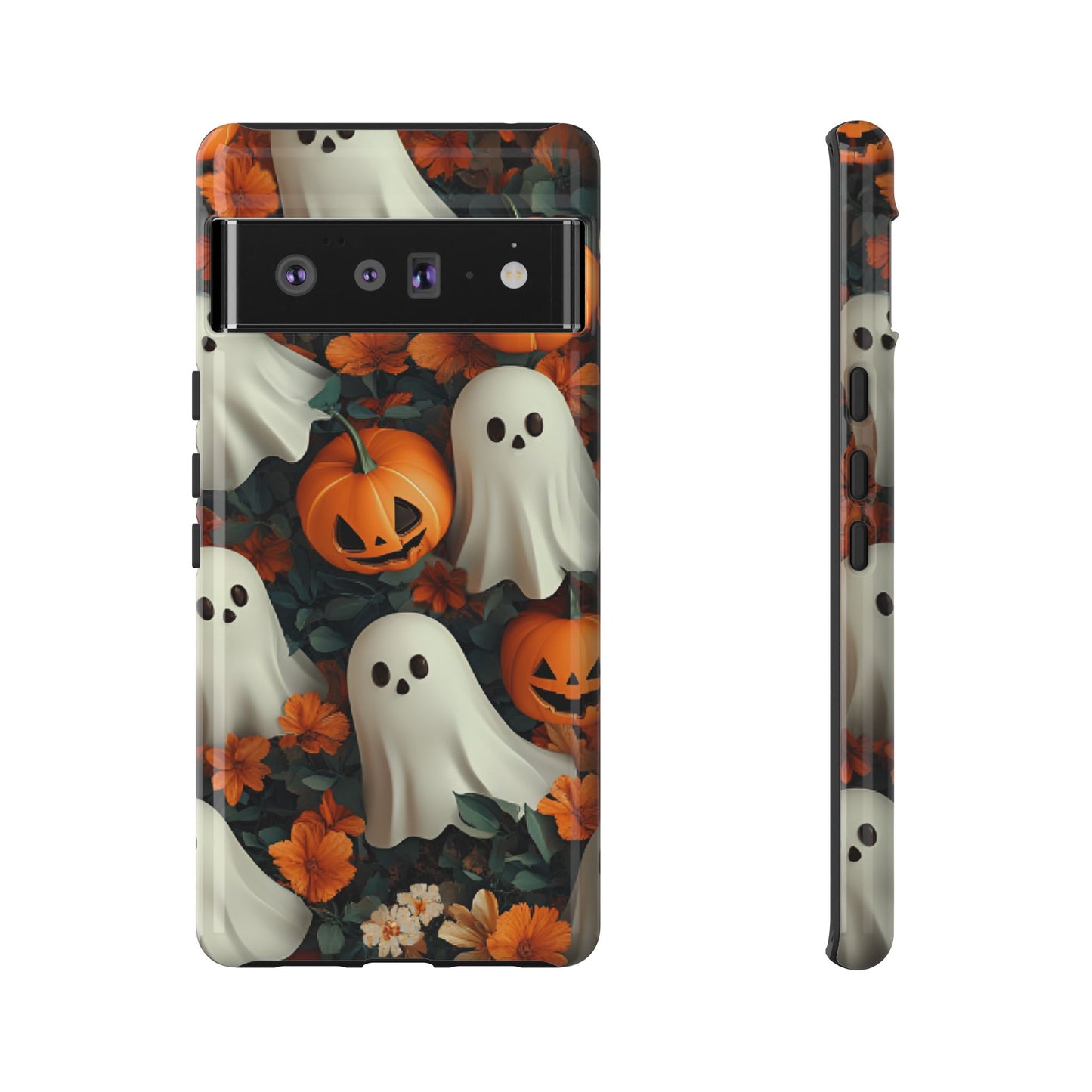 Halloween Ghosts and Pumpkins Phone Case - Spooky and Cute Phone Cases for iPhone 16 15 14 13 12 11, Samsung Galaxy & Google Pixel Phone Covers