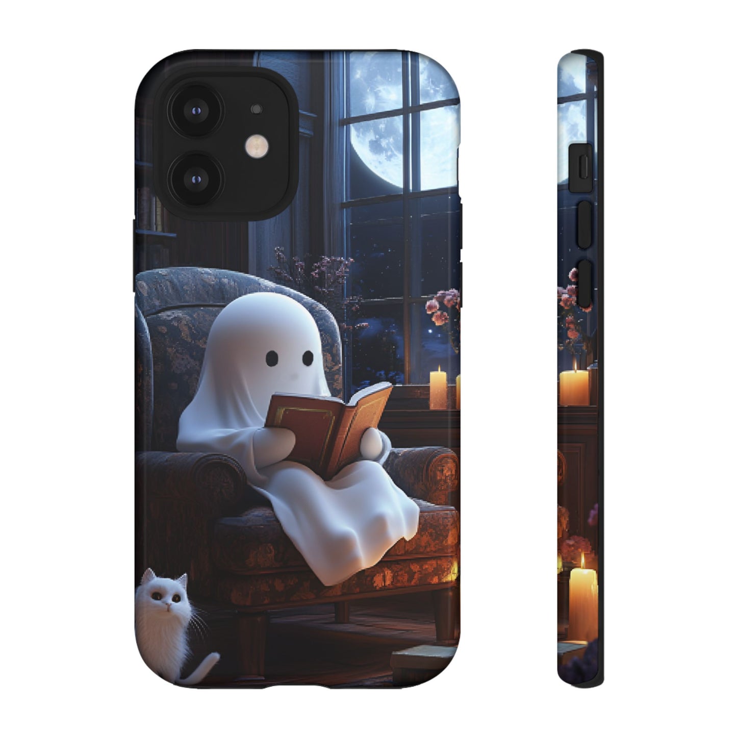 Ghost Reading Book Phone Case - Bookish Halloween Phone Cases for iPhone 16 15 14 13 12 11, Samsung Galaxy & Google Pixel