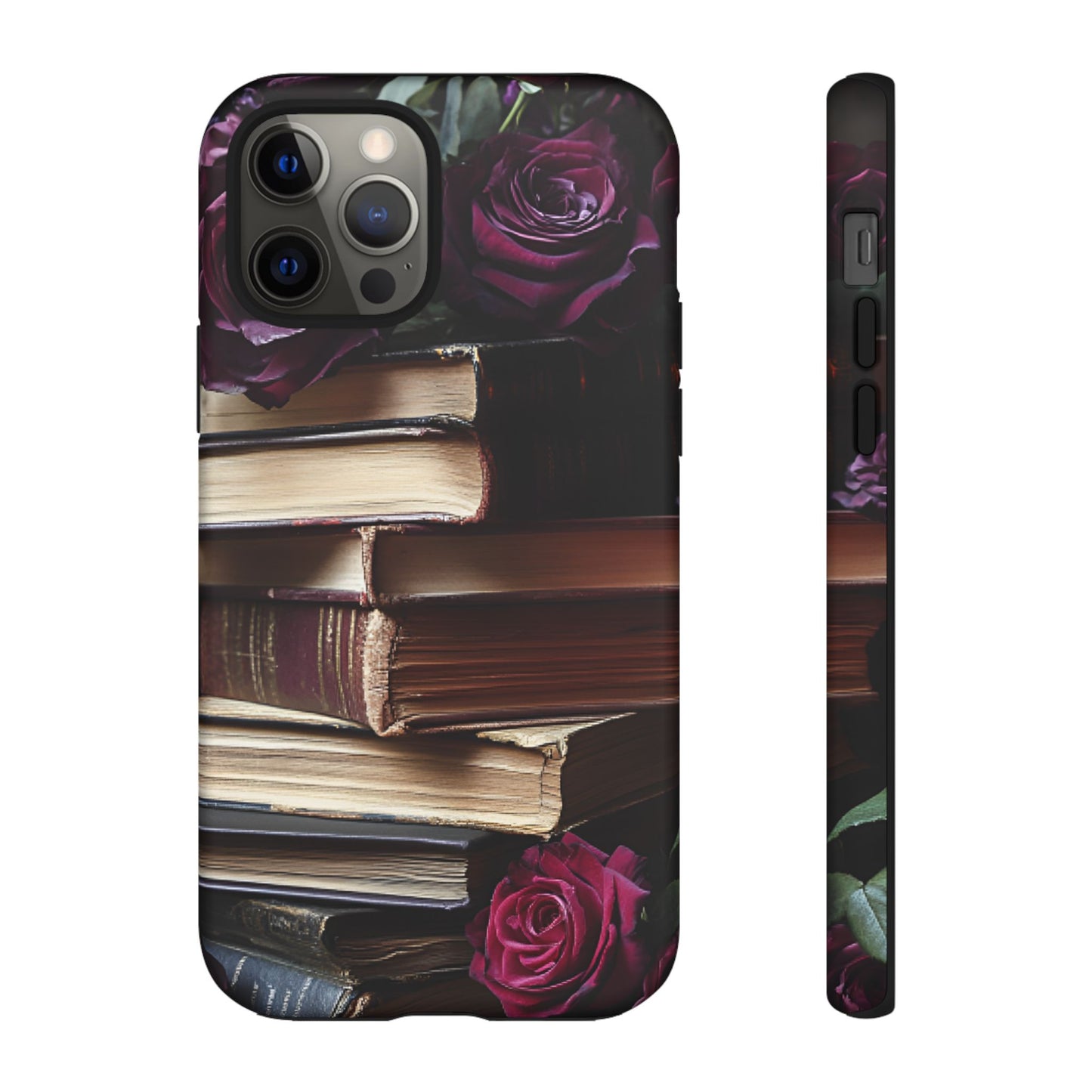 Books and Roses Phone Case - Bookish Dark Academia Phone Cover - iPhone 16 15 14 13 12 11, Samsung Galaxy & Google Pixel Phone Covers