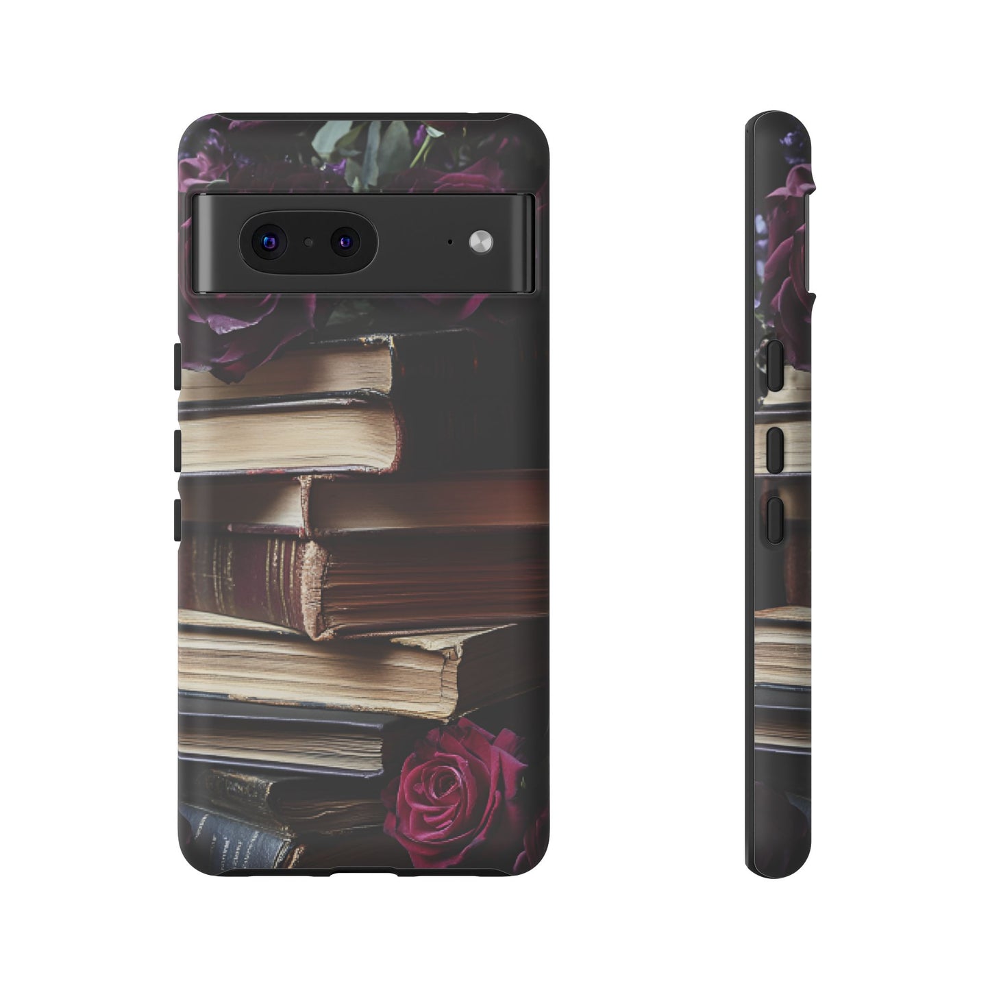 Books and Roses Phone Case - Bookish Dark Academia Phone Cover - iPhone 16 15 14 13 12 11, Samsung Galaxy & Google Pixel Phone Covers