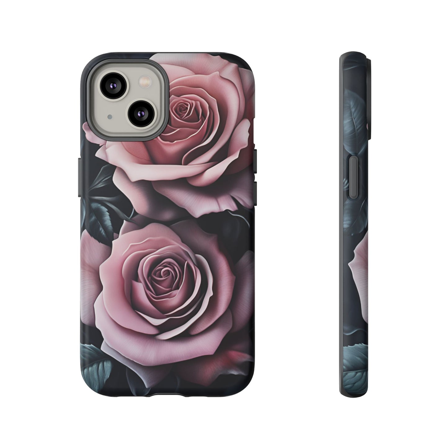 Pastel Goth Roses Phone Case - Gothic Black and Pink Flowers Phone Cases - iPhone 16 15 14 13 12 11, Samsung Galaxy & Google Pixel Phone Covers