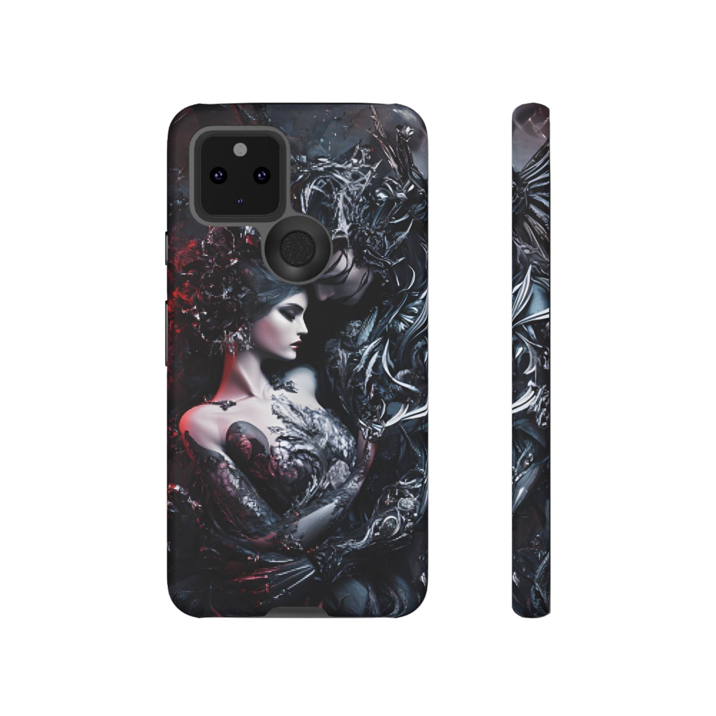 Gothic Couple Phone Case - Victorian Goth Valentine's Day Phone Cases for iPhone 16 15 14 13 12 11, Samsung Galaxy & Google Pixel