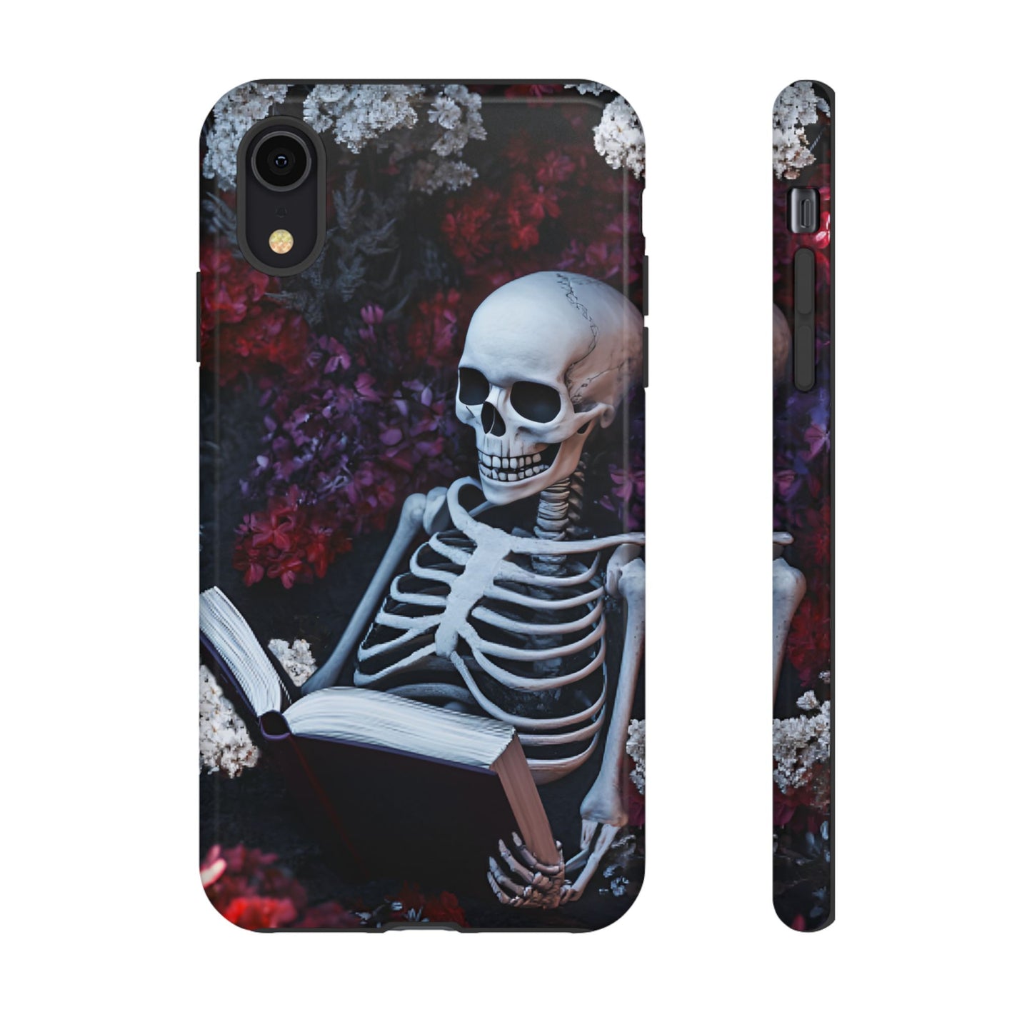 Skeleton Reading Book Phone Case - Bookish Halloween Phone Cases - iPhone 16 15 14 13 12 11, Samsung Galaxy & Google Pixel Phone Covers - Boo and Bewear