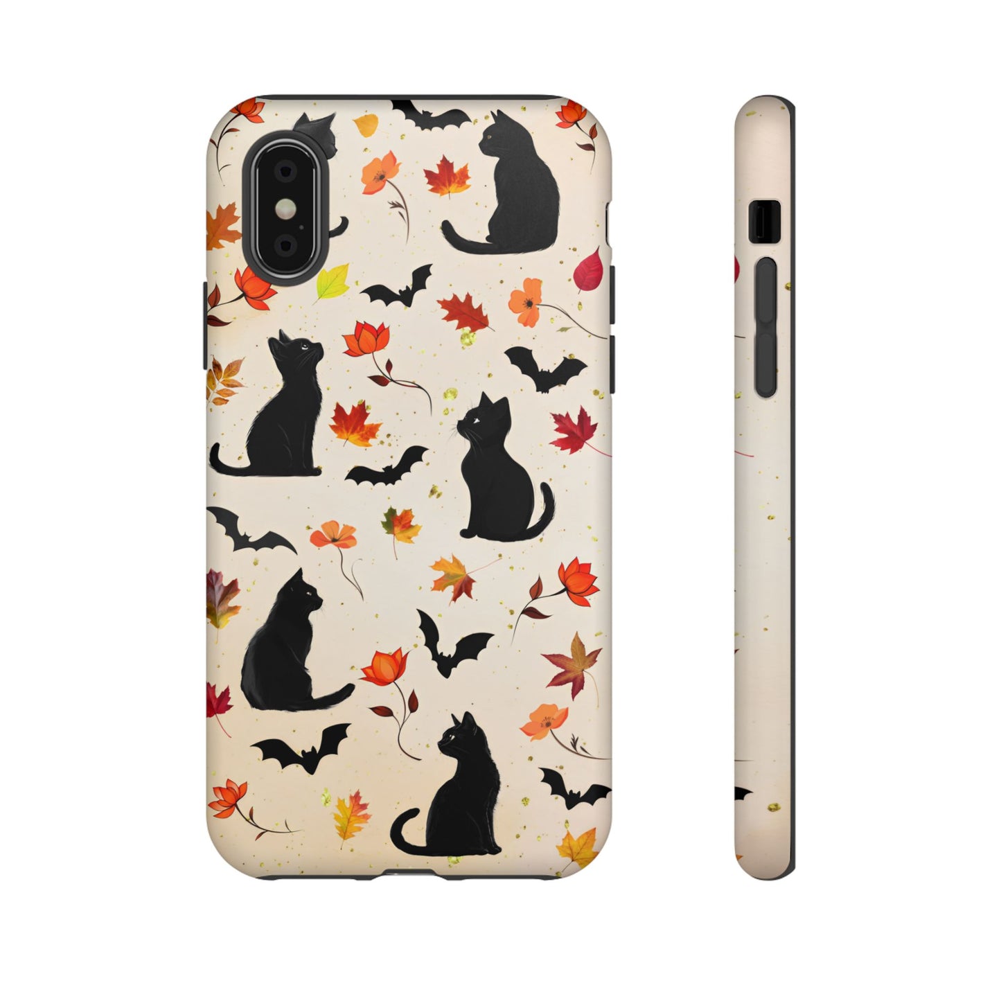 Cute Black Cats Halloween Phone Case - Aesthetic Fall Phone Cases - iPhone 16 15 14 13 12 11, Samsung Galaxy & Google Pixel Phone Covers - Boo and Bewear