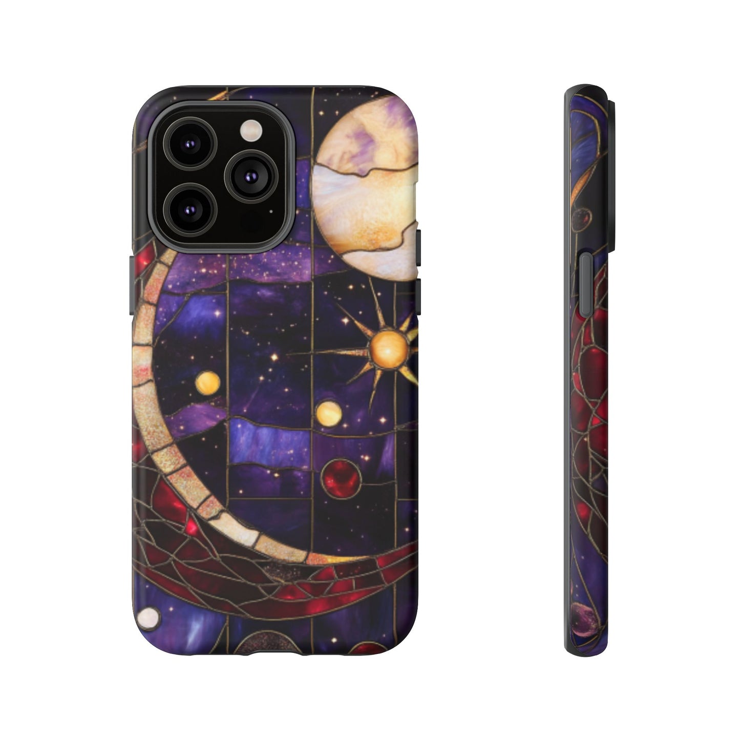 Celestial Stained Glass Phone Case - iPhone 16 15 14 13 12 11, Samsung Galaxy & Google Pixel Phone Covers