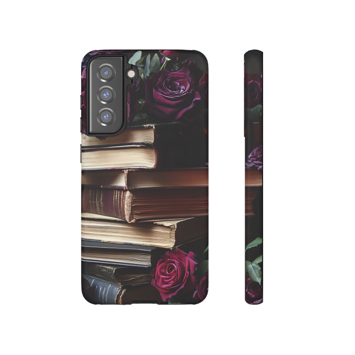 Books and Roses Phone Case - Bookish Dark Academia Phone Cover - iPhone 16 15 14 13 12 11, Samsung Galaxy & Google Pixel Phone Covers