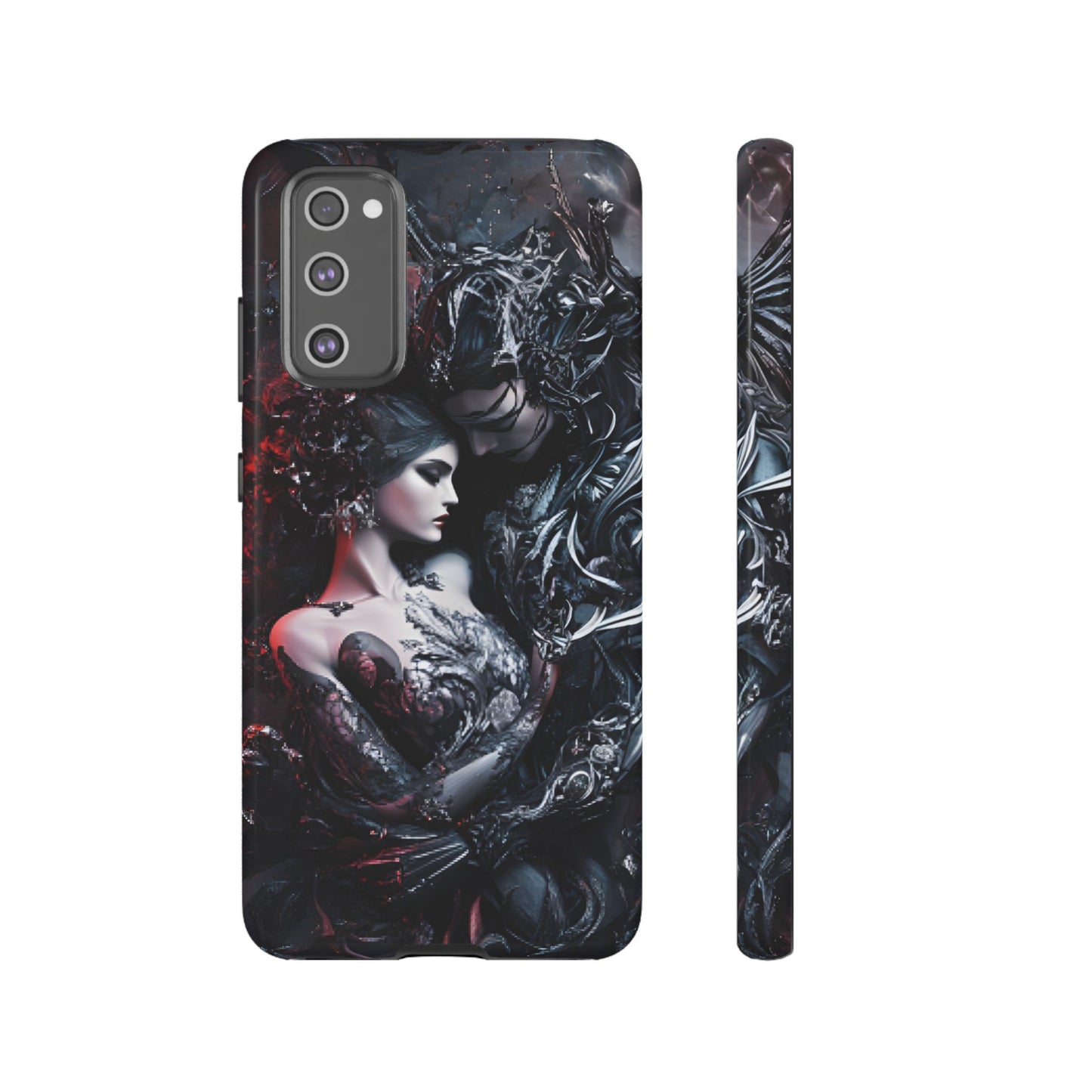 Gothic Couple Phone Case - Victorian Goth Valentine's Day Phone Cases for iPhone 16 15 14 13 12 11, Samsung Galaxy & Google Pixel