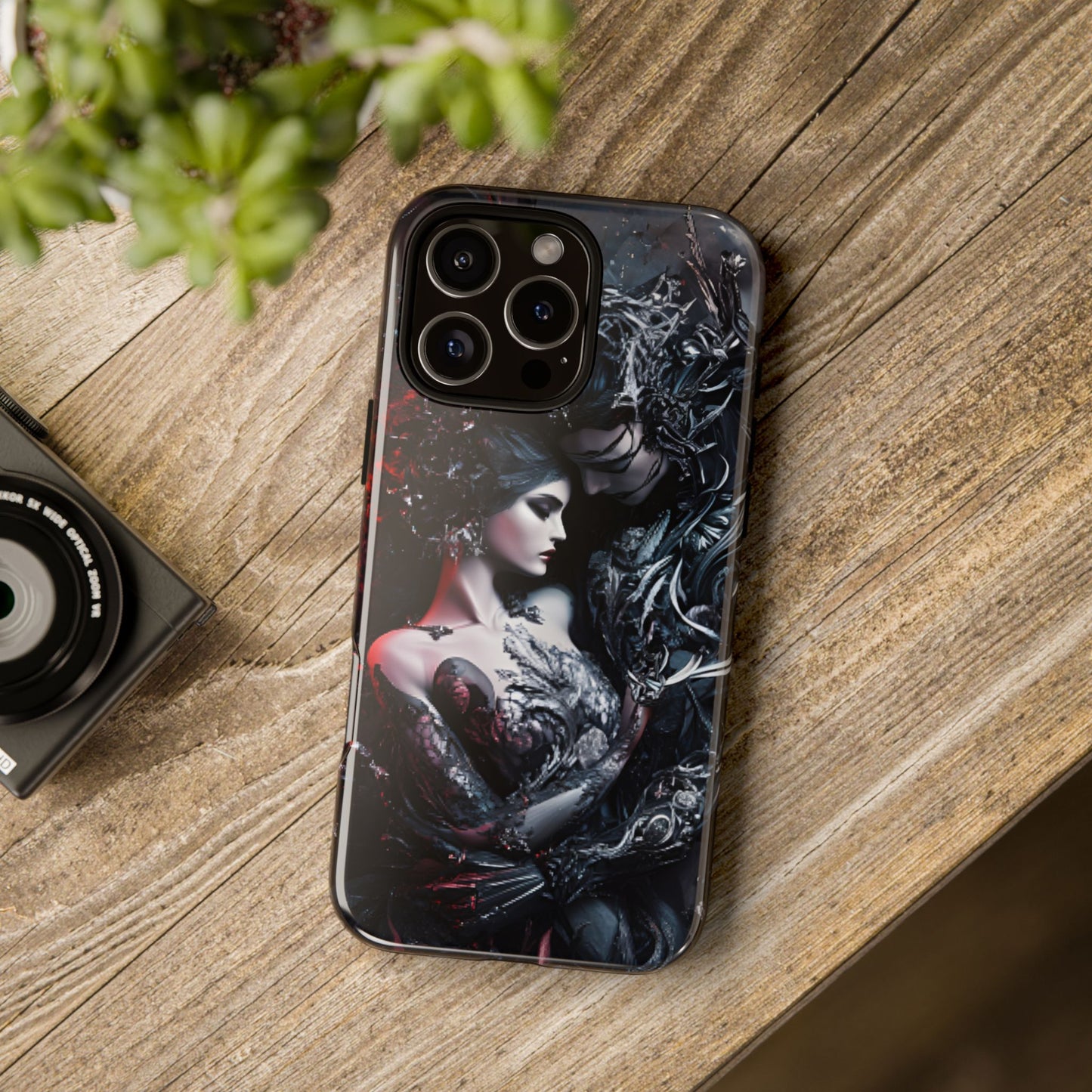 Gothic Couple Phone Case - Victorian Goth Valentine's Day Phone Cases for iPhone 16 15 14 13 12 11, Samsung Galaxy & Google Pixel