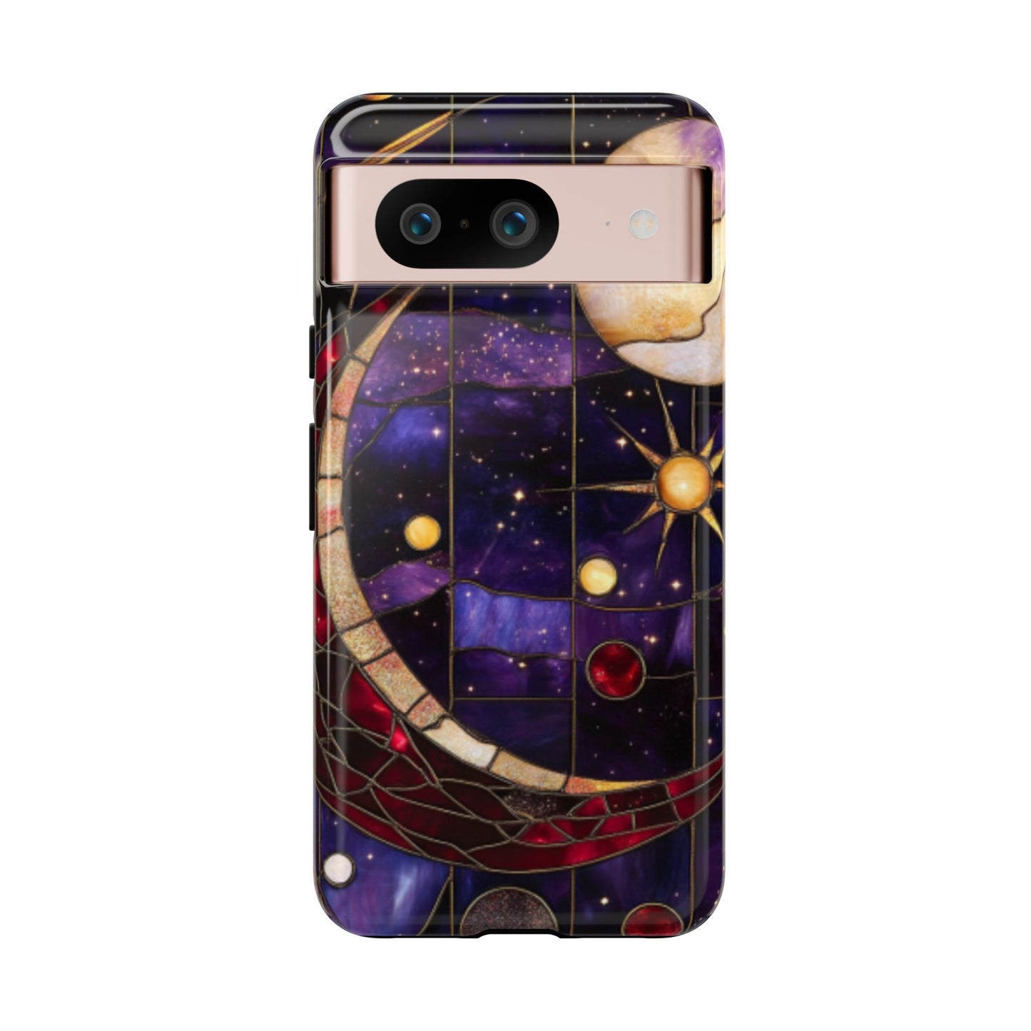 Celestial Stained Glass Phone Case for iPhone 16 15 14 13 12 11, Samsung Galaxy & Google Pixel