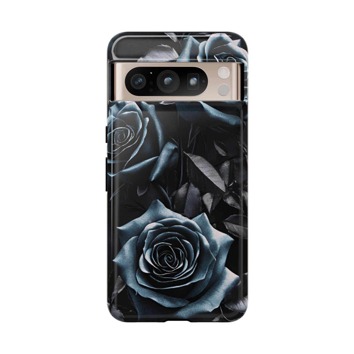 Black and Blue Roses Phone Case - Dark and Moody Gothic Flower Phone Cases - iPhone 16 15 14 13 12 11, Samsung Galaxy & Google Pixel Phone Covers