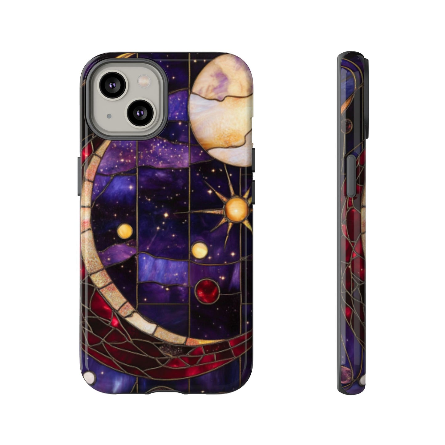 Celestial Stained Glass Phone Case - iPhone 16 15 14 13 12 11, Samsung Galaxy & Google Pixel Phone Covers