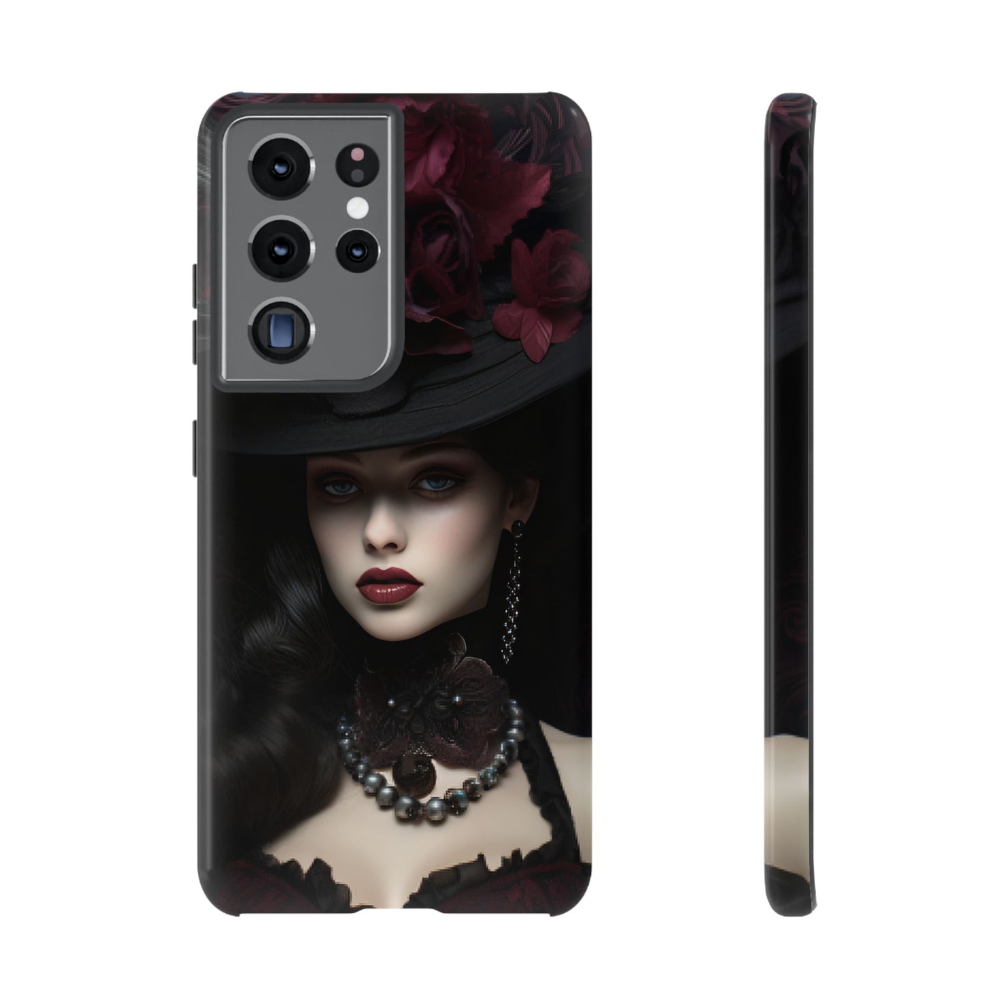 Victorian Goth Phone Case with Vintage Gothic Woman - iPhone 16 15 14 13 12 11, Samsung Galaxy & Google Pixel Phone Covers