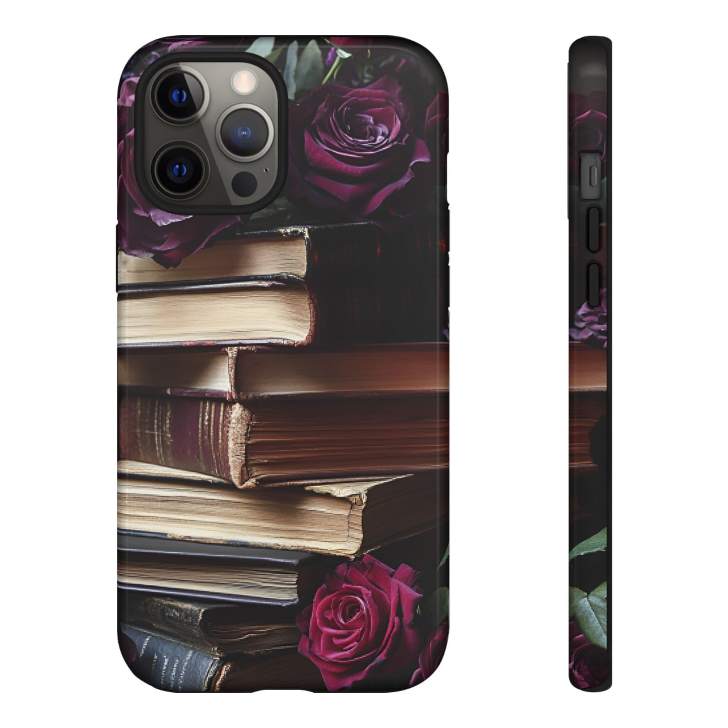 Books and Roses Phone Case - Bookish Dark Academia Phone Cover - iPhone 16 15 14 13 12 11, Samsung Galaxy & Google Pixel Phone Covers