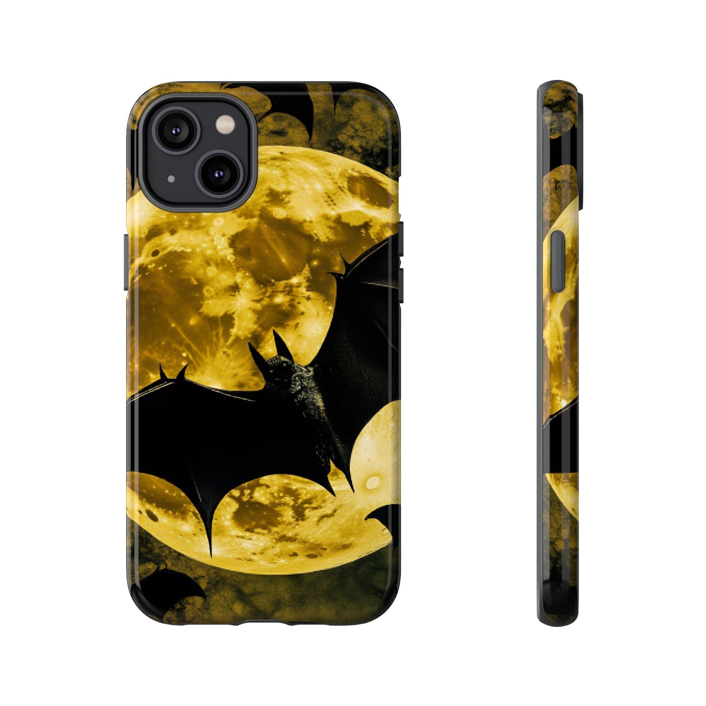 Gothic Bat and Moon Phone Case - Spooky Halloween Phone Cases - iPhone 16 15 14 13 12 11, Samsung Galaxy & Google Pixel Phone Covers