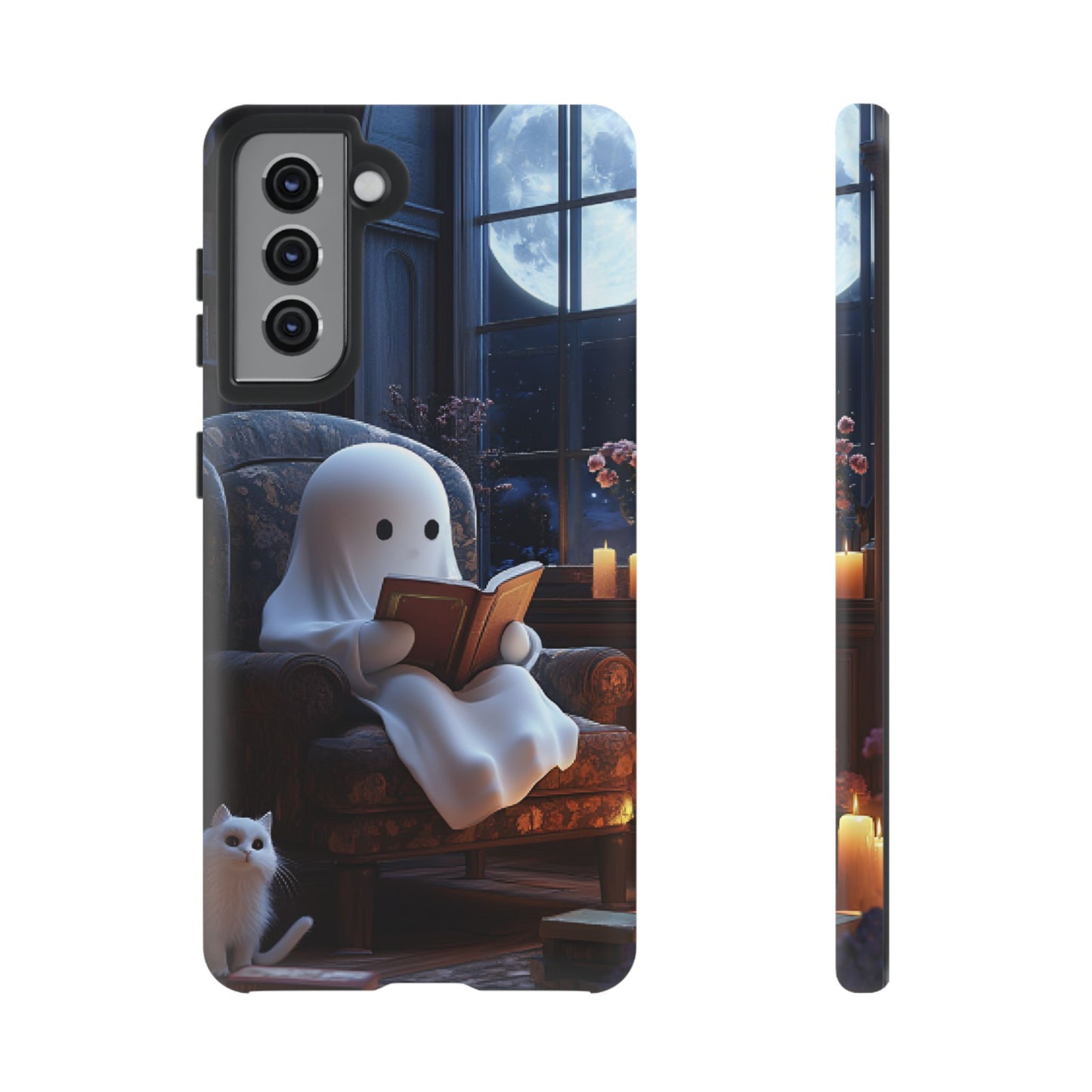 Ghost Reading Book Phone Case - Bookish Halloween Phone Cases for iPhone 16 15 14 13 12 11, Samsung Galaxy & Google Pixel