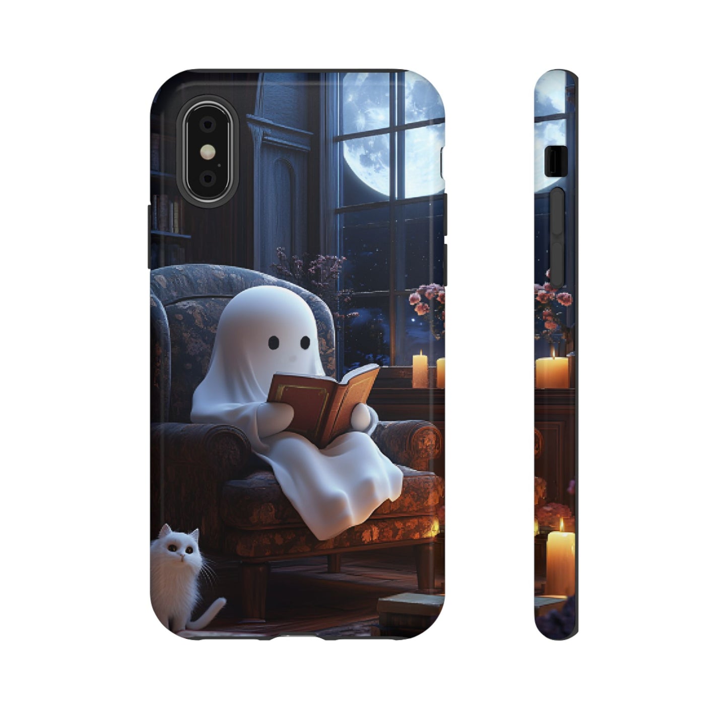 Ghost Reading Book Phone Case - Bookish Halloween Phone Cases - iPhone 16 15 14 13 12 11, Samsung Galaxy & Google Pixel Phone Covers - Boo and Bewear