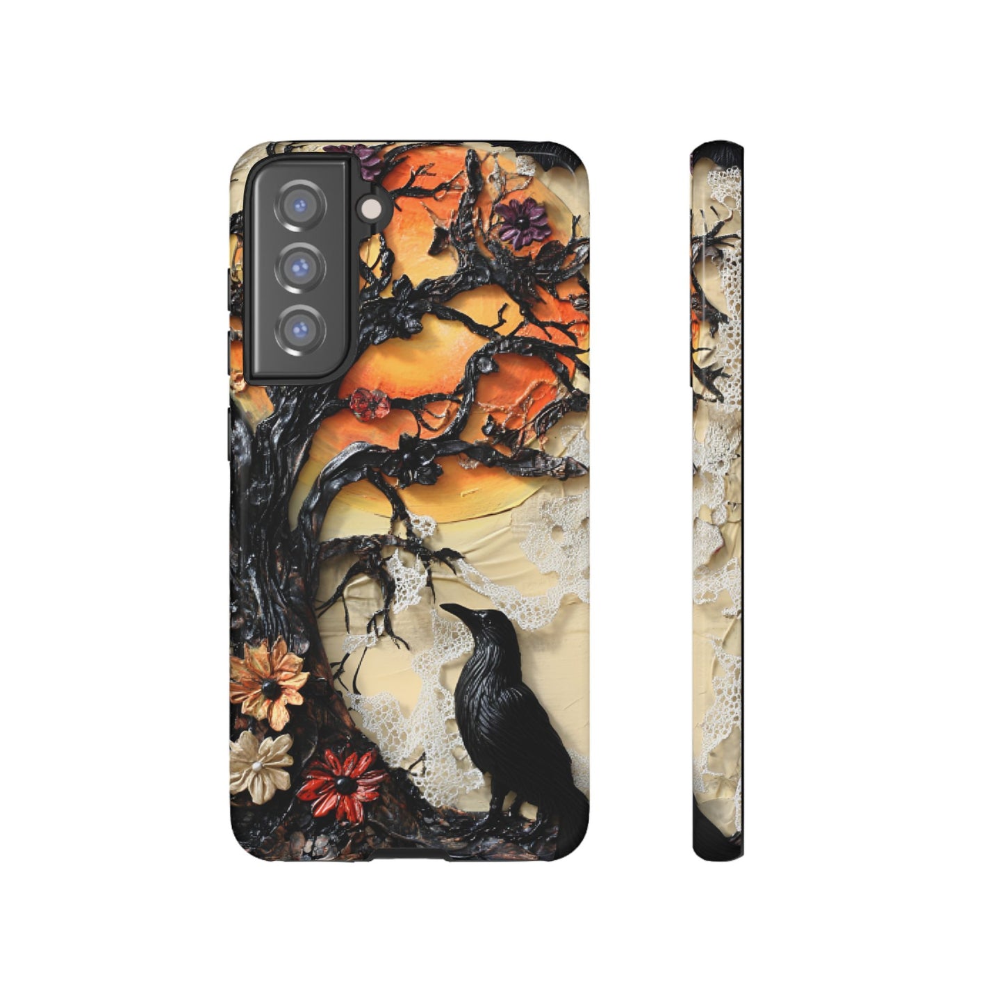 Gothic Raven Phone Case - Fantasy Goth Phone Cases for iPhone 16 15 14 13 12 11, Samsung Galaxy & Google Pixel