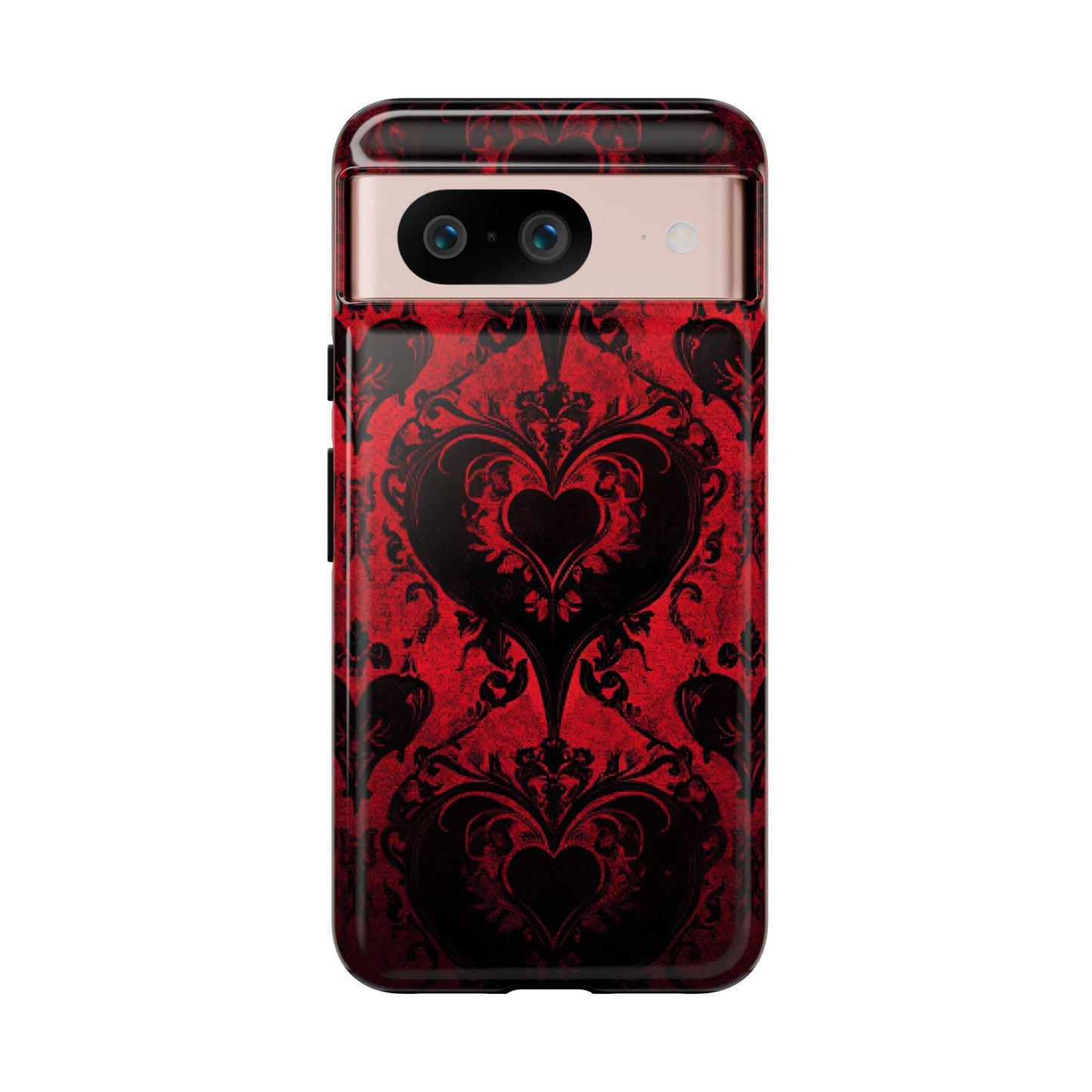 Gothic Dark Romance Phone Case - Black Hearts Phone Cover - iPhone 16 15 14 13 12 11, Samsung Galaxy & Google Pixel Phone Covers