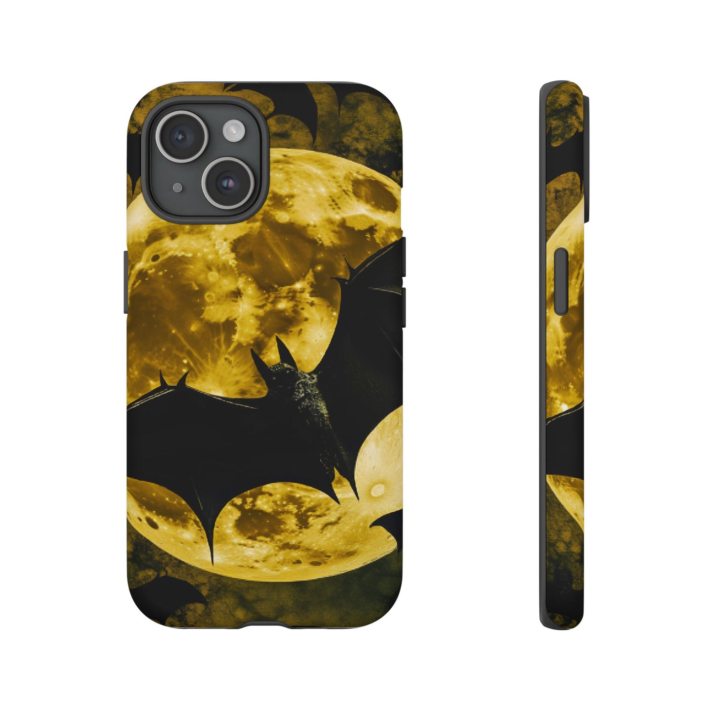 Gothic Bat and Moon Phone Case - Spooky Halloween Phone Cases - iPhone 16 15 14 13 12 11, Samsung Galaxy & Google Pixel Phone Covers