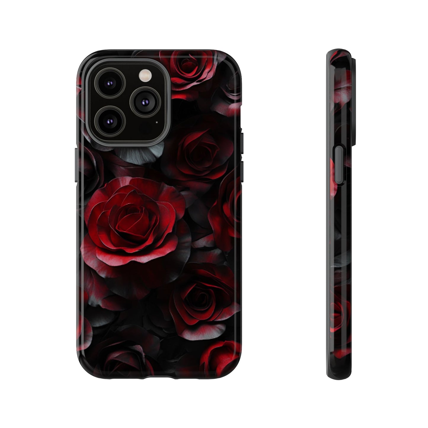 Dark Rose Flower Phone Case - Gothic Floral Phone Cases for iPhone 16 15 14 13 12 11, Samsung Galaxy & Google Pixel