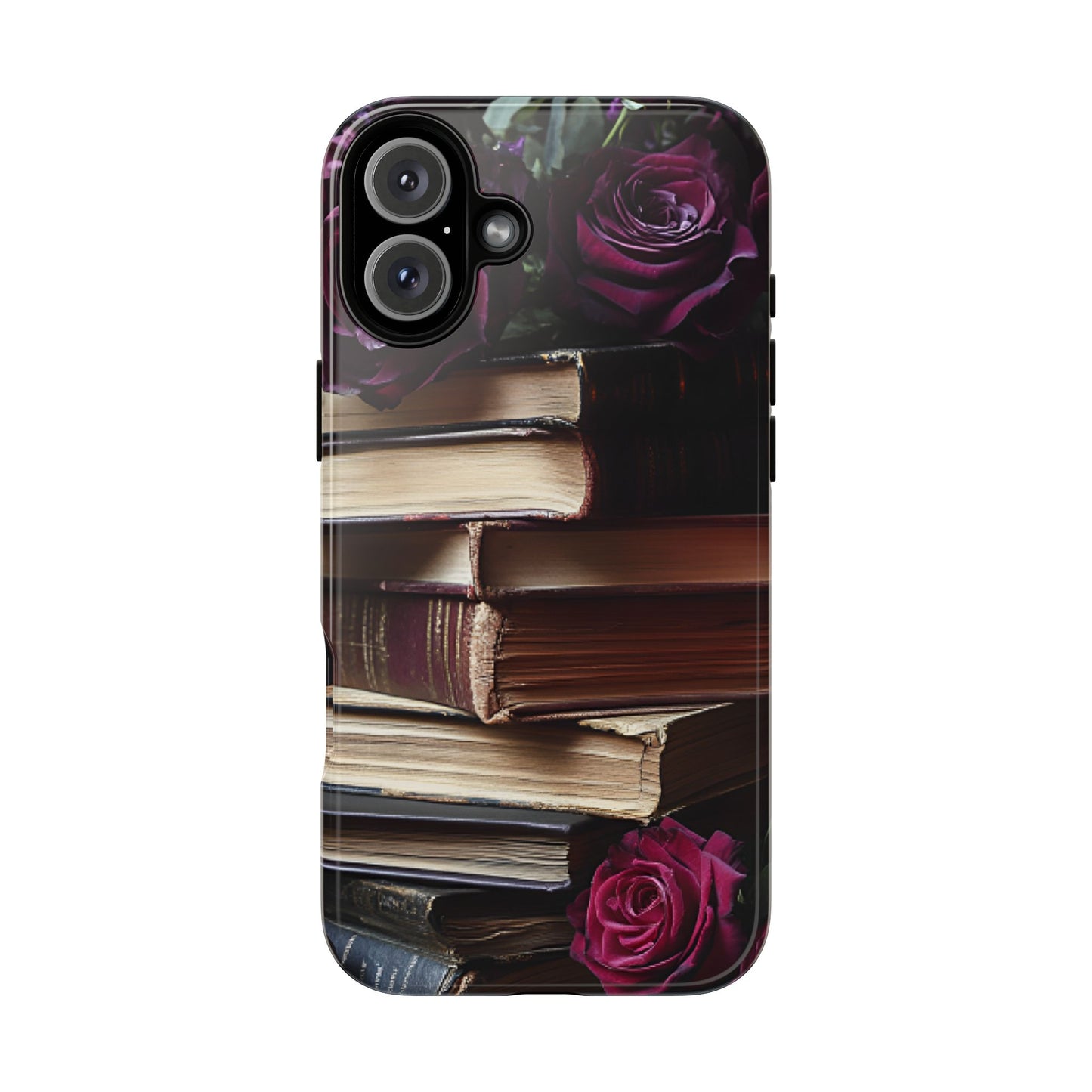 Books and Roses Phone Case - Bookish Dark Academia Phone Cover - iPhone 16 15 14 13 12 11, Samsung Galaxy & Google Pixel Phone Covers