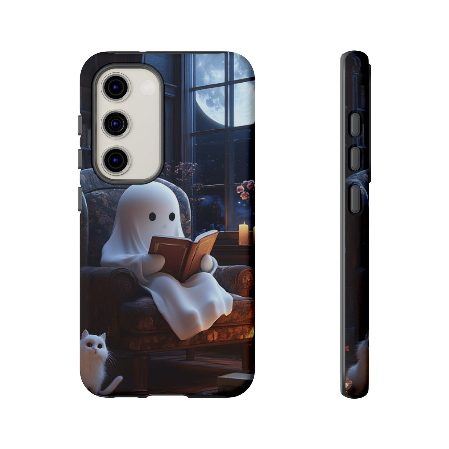 Ghost Reading Book Phone Case - Bookish Halloween Phone Cases for iPhone 16 15 14 13 12 11, Samsung Galaxy & Google Pixel