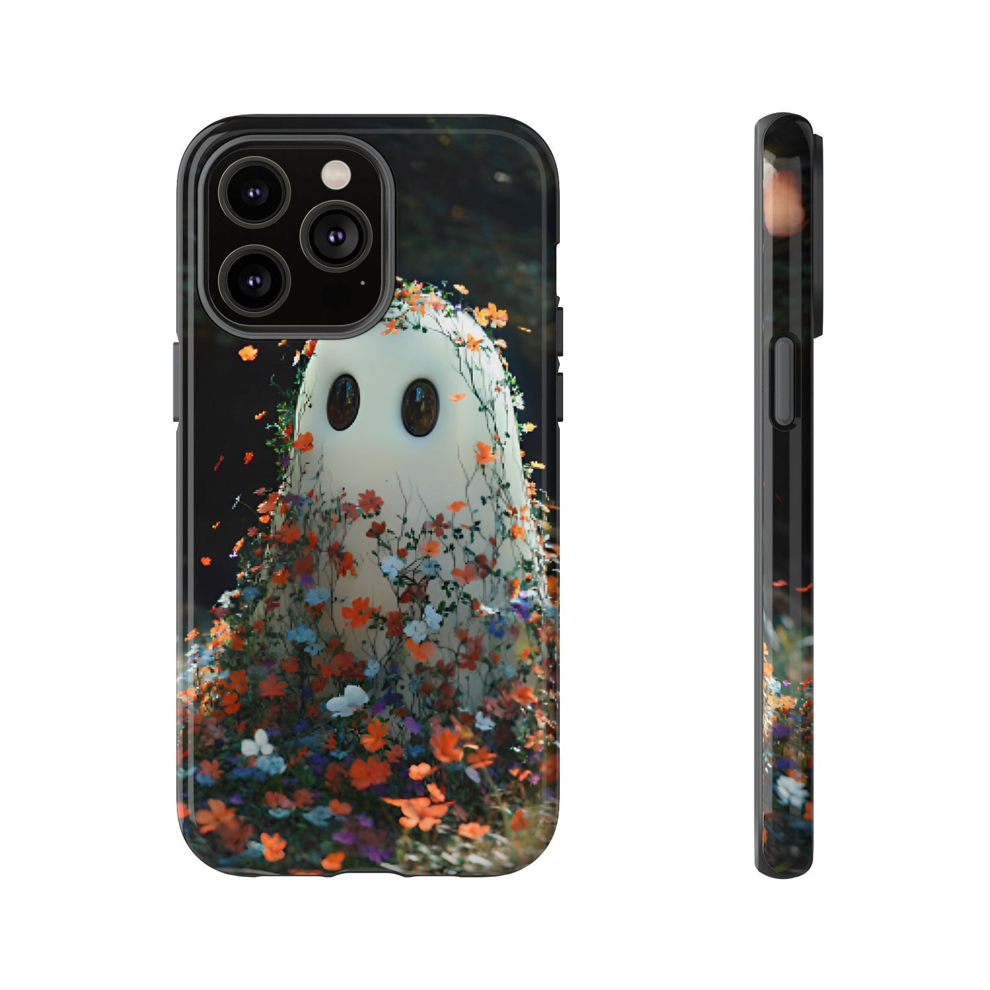 Floral Ghost Phone Case for iPhone 16 15 14 13 12 11, Samsung Galaxy & Google Pixel