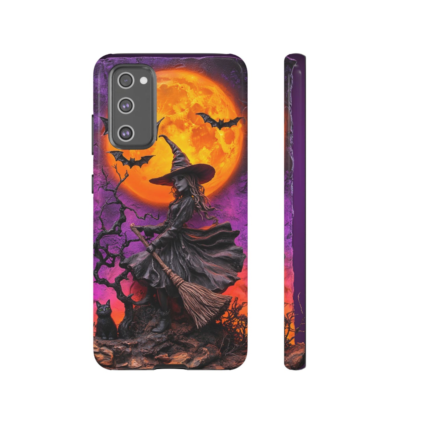 Witch and Bats Phone Case - Witchy Halloween Phone Cases - iPhone 16 15 14 13 12 11, Samsung Galaxy & Google Pixel Phone Covers