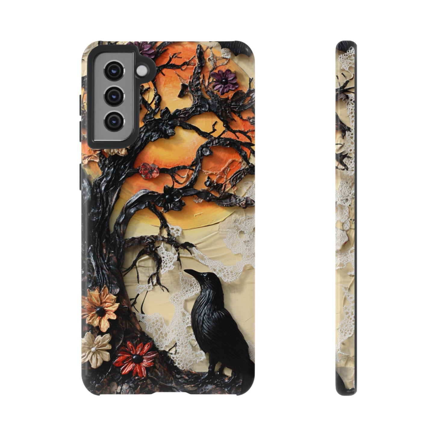 Gothic Raven Phone Case - Fantasy Goth Phone Cases for iPhone 16 15 14 13 12 11, Samsung Galaxy & Google Pixel