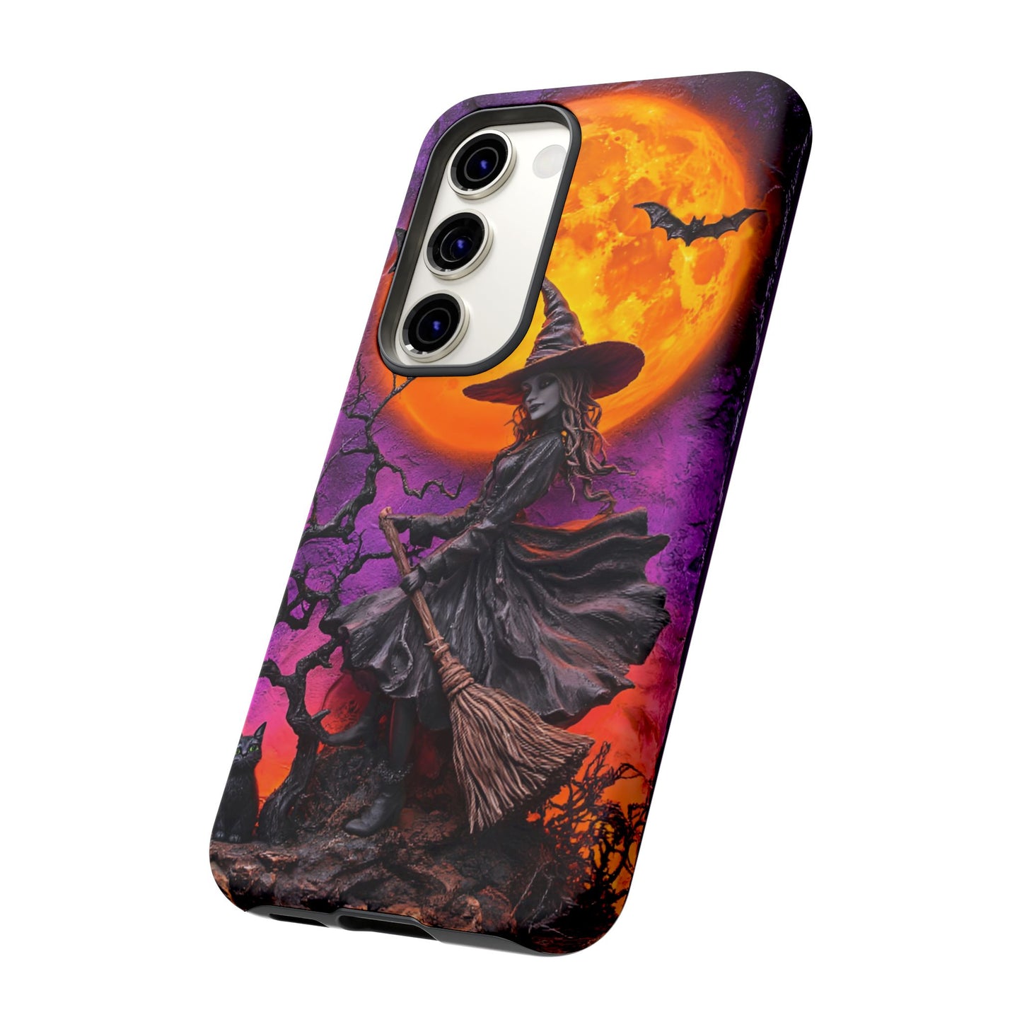 Witch and Bats Phone Case - Witchy Halloween Phone Cases - iPhone 16 15 14 13 12 11, Samsung Galaxy & Google Pixel Phone Covers