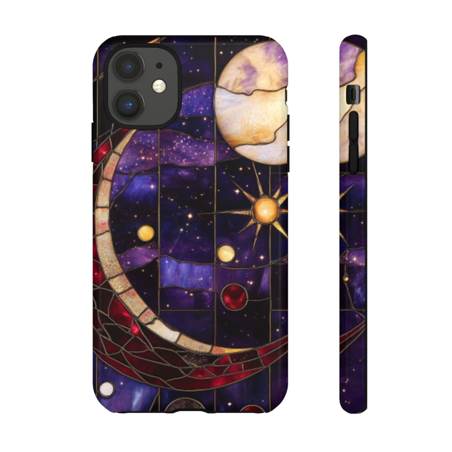 Celestial Stained Glass Phone Case - iPhone 16 15 14 13 12 11, Samsung Galaxy & Google Pixel Phone Covers - Boo and Bewear