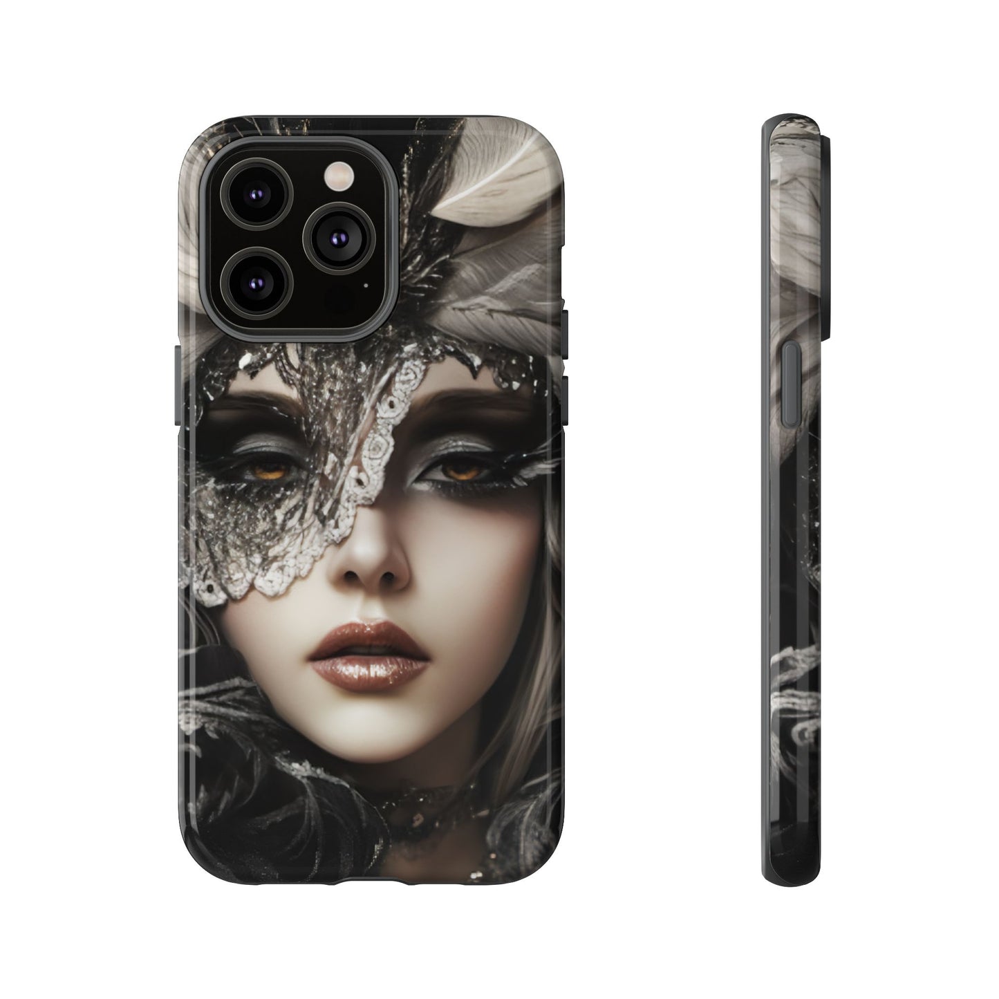 Goth Phone Case with Aesthetic Woman - iPhone 16 15 14 13 12 11, Samsung Galaxy & Google Pixel Phone Covers