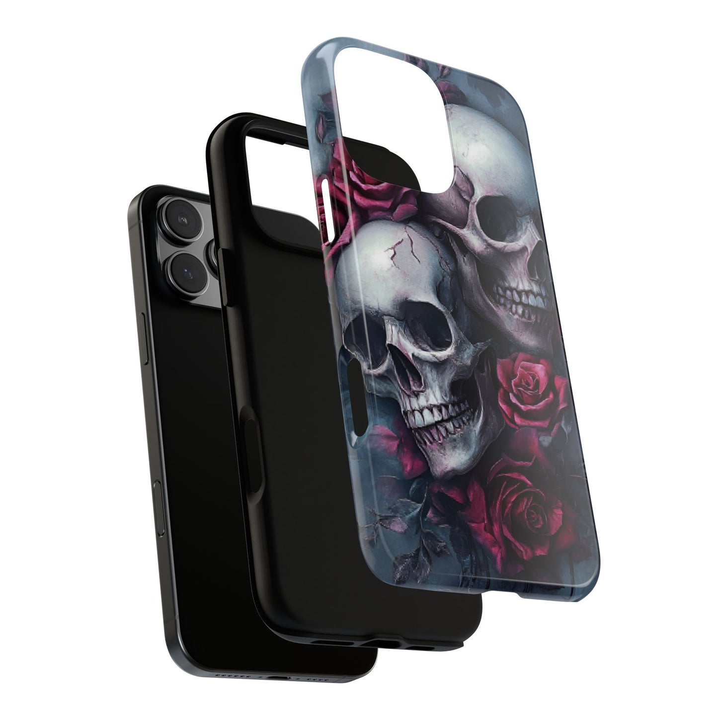 Skulls and Roses Phone Case - Gothic Dark Romance Phone Cases - iPhone 16 15 14 13 12 11, Samsung Galaxy & Google Pixel Phone Covers