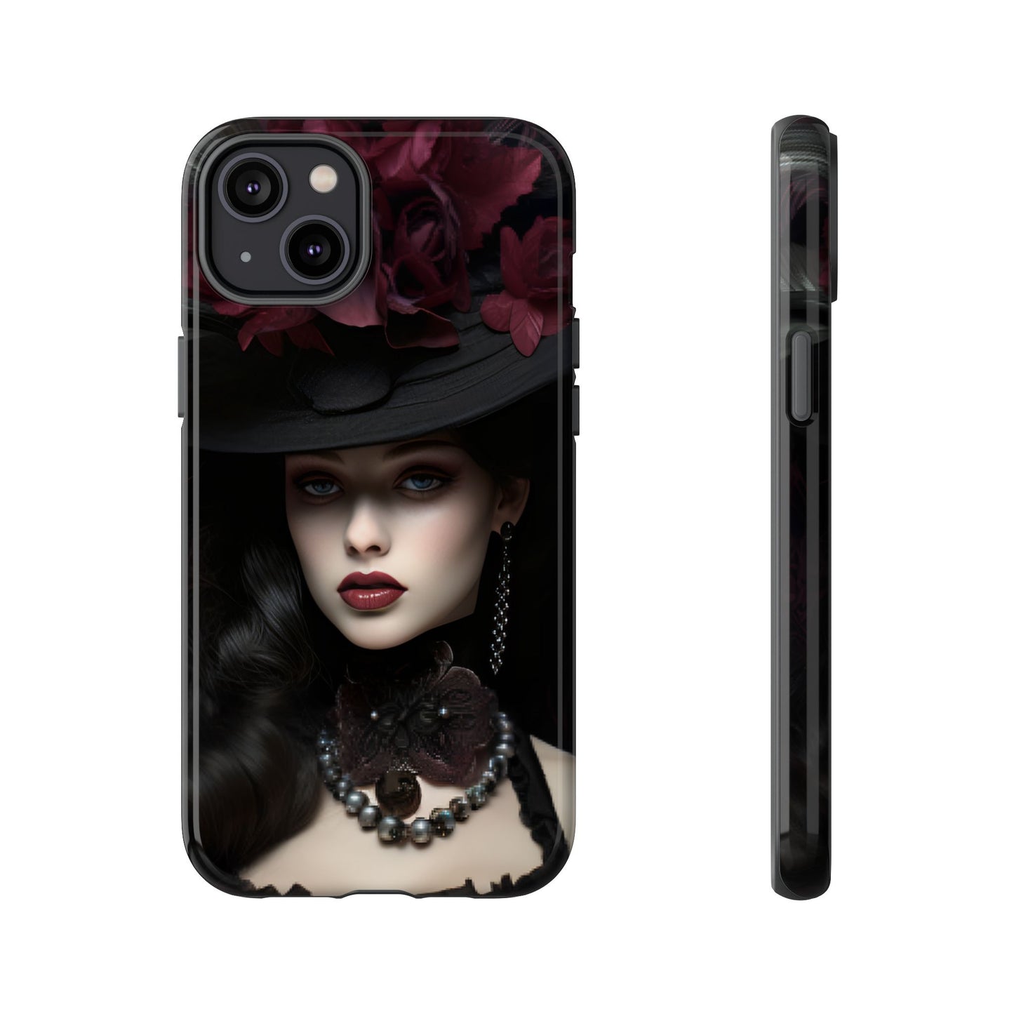 Victorian Goth Phone Case with Vintage Gothic Woman for iPhone 16 15 14 13 12 11, Samsung Galaxy & Google Pixel