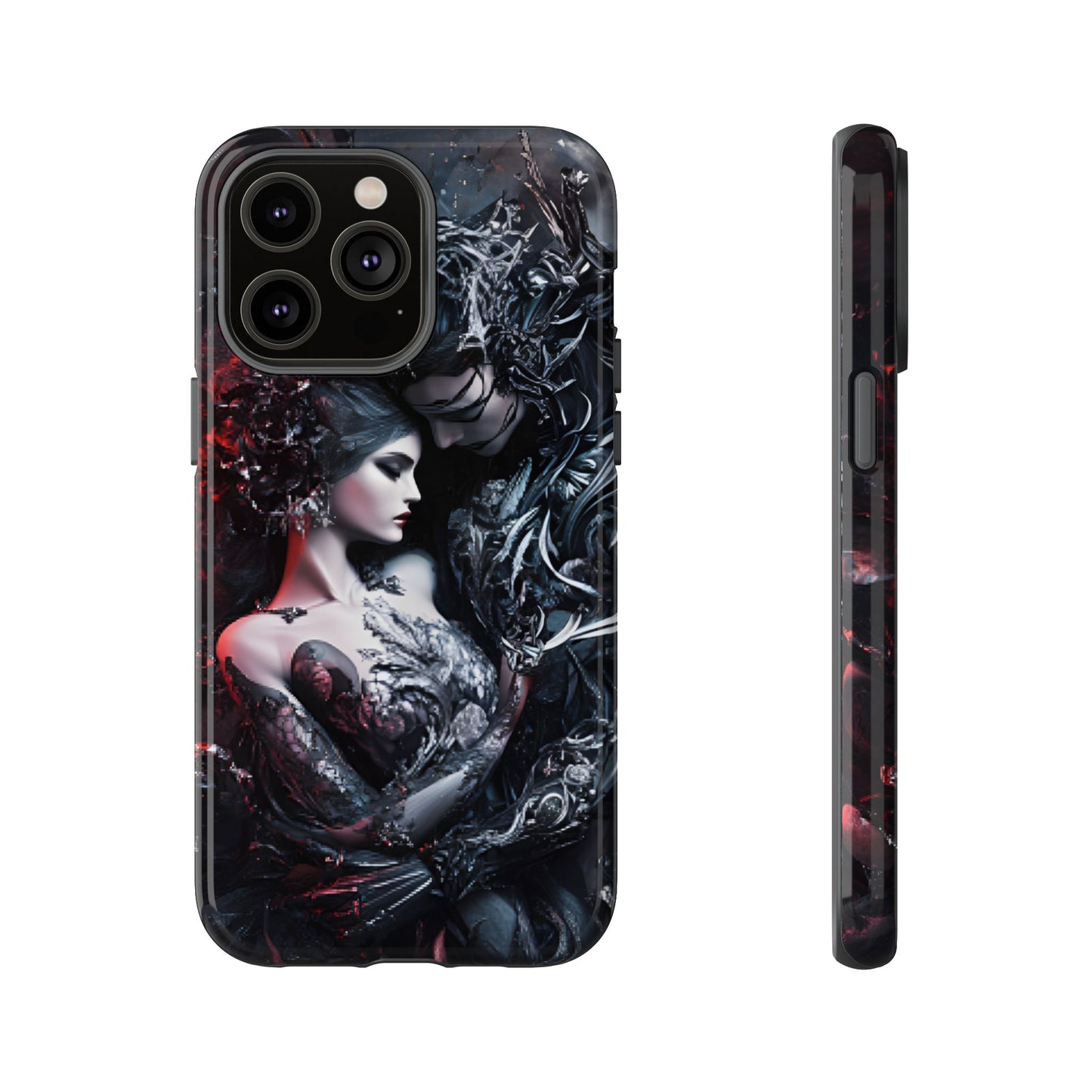 Gothic Couple Phone Case - Victorian Goth Valentine's Day Phone Cases for iPhone 16 15 14 13 12 11, Samsung Galaxy & Google Pixel