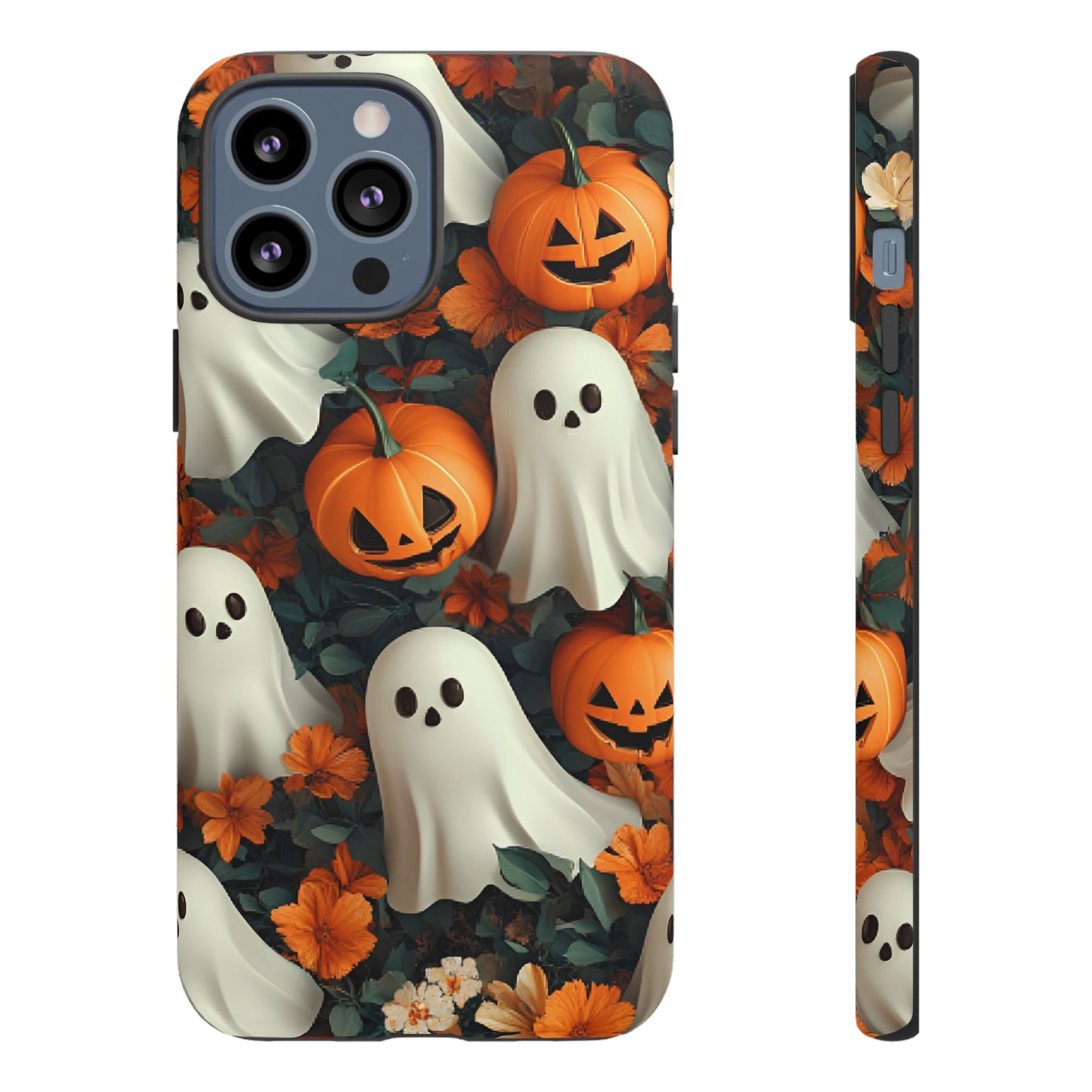 Halloween Ghosts and Pumpkins Phone Case - Spooky and Cute Phone Cases for iPhone 16 15 14 13 12 11, Samsung Galaxy & Google Pixel Phone Covers