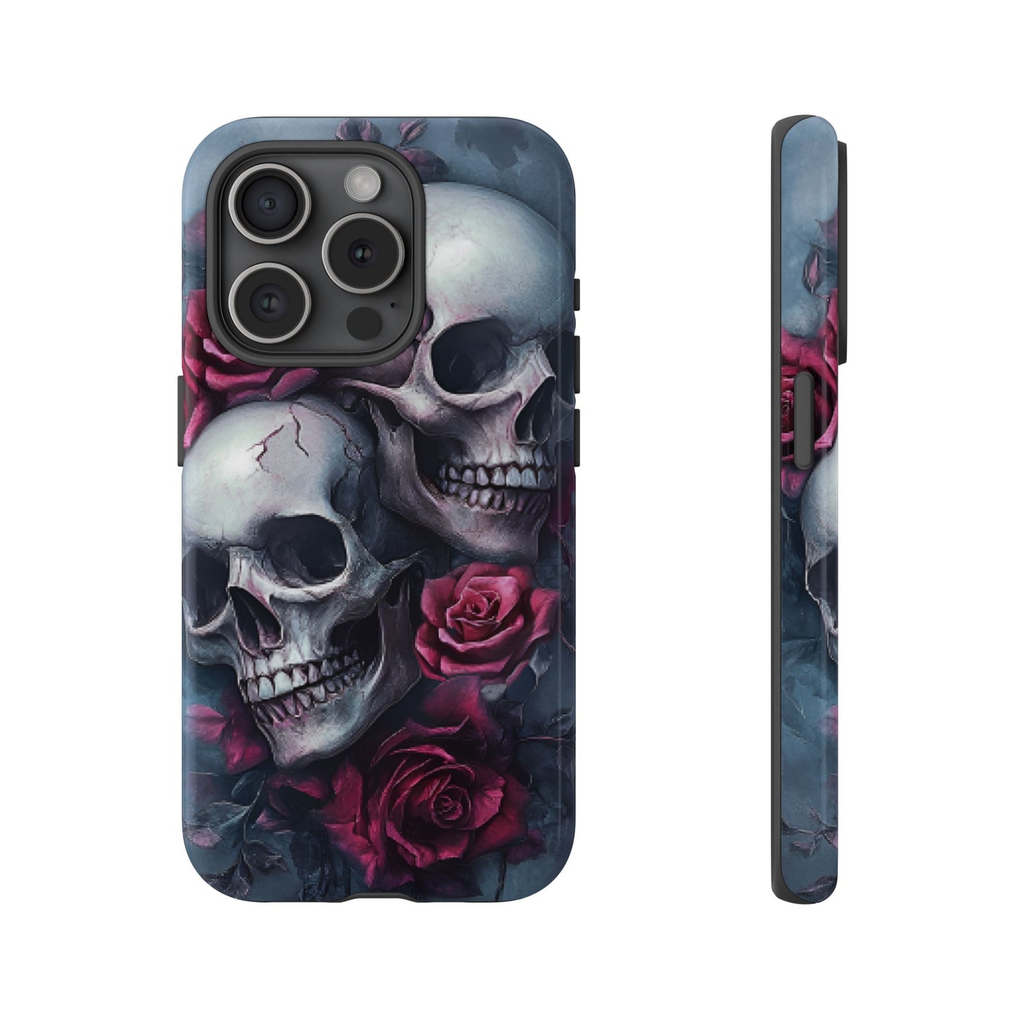 Skulls and Roses Phone Case - Gothic Dark Romance Phone Cases - iPhone 16 15 14 13 12 11, Samsung Galaxy & Google Pixel Phone Covers