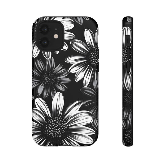 Daisy Phone Case - Dark Flower Phone Cases - iPhone 16 15 14 13 12 11, Samsung Galaxy & Google Pixel Phone Covers - Boo and Bewear