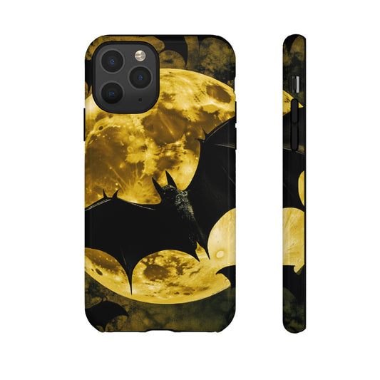 Gothic Bat and Moon Phone Case - Spooky Halloween Phone Cases - iPhone 16 15 14 13 12 11, Samsung Galaxy & Google Pixel Phone Covers - Boo and Bewear