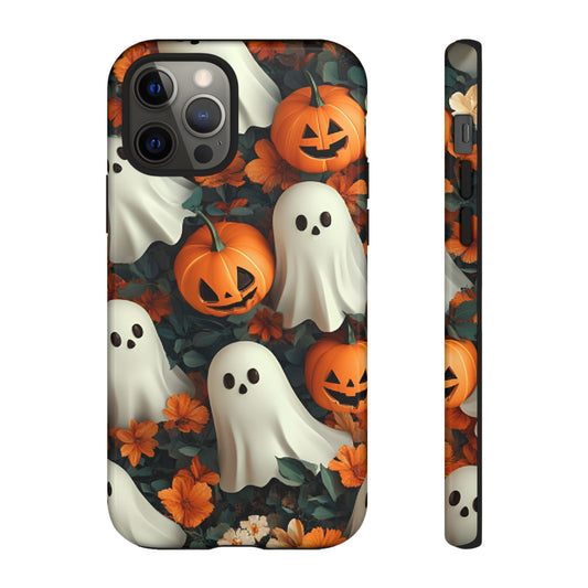 Halloween Ghosts and Pumpkins Phone Case - Spooky and Cute Phone Cases - iPhone 16 15 14 13 12 11, Samsung Galaxy & Google Pixel Phone Covers - Boo and Bewear