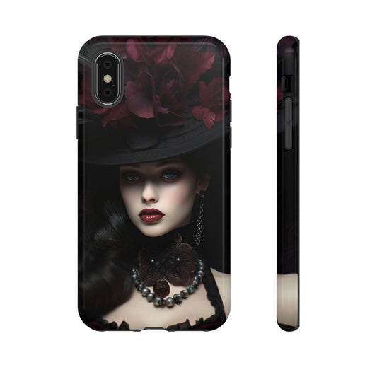 Victorian Goth Phone Case with Vintage Aesthetic Goth Woman - iPhone 16 15 14 13 12 11, Samsung Galaxy & Google Pixel Phone Covers - Boo and Bewear