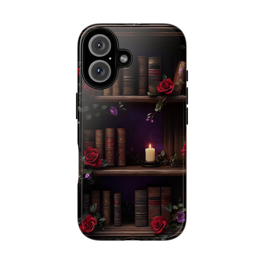 Vintage Books Phone Case - Goth Dark Academia Library Phone Cases - iPhone 16 15 14 13 12 11, Samsung Galaxy & Google Pixel Phone Covers - Boo and Bewear