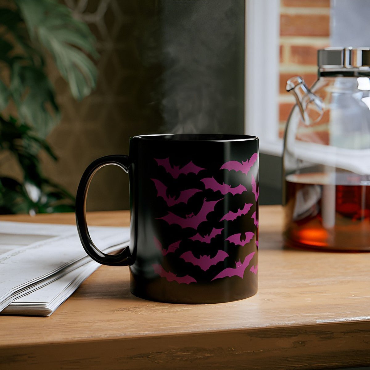 Bat Mug - Pink Bats Halloween Mug - Boo and Bewear