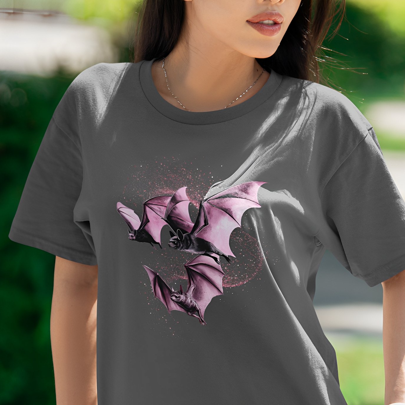 Bat T-Shirt - Pastel Goth Pink Halloween Bats - Boo and Bewear